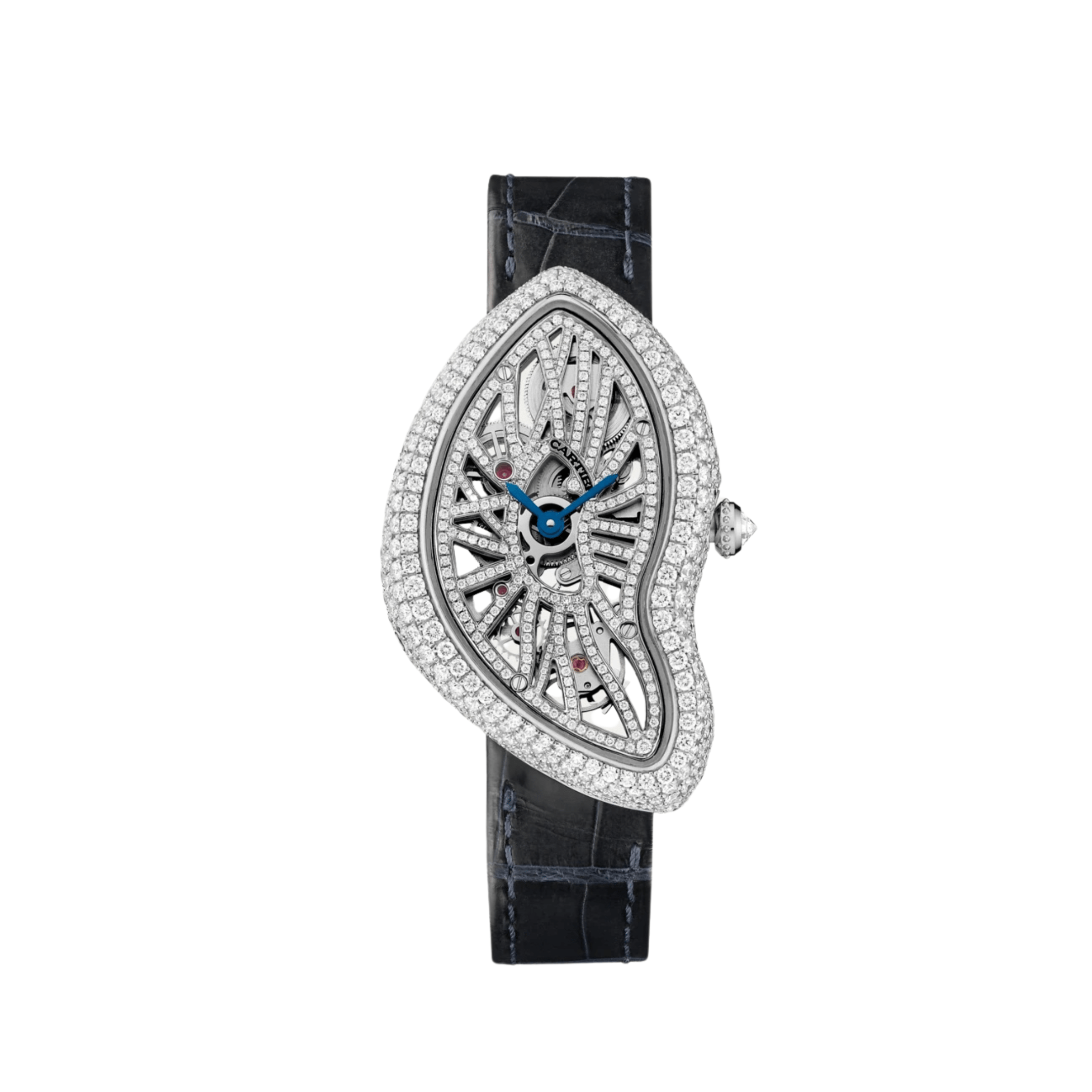 Cartier Crash CRHPI00935 Platinum Skeleton Diamond Quartz