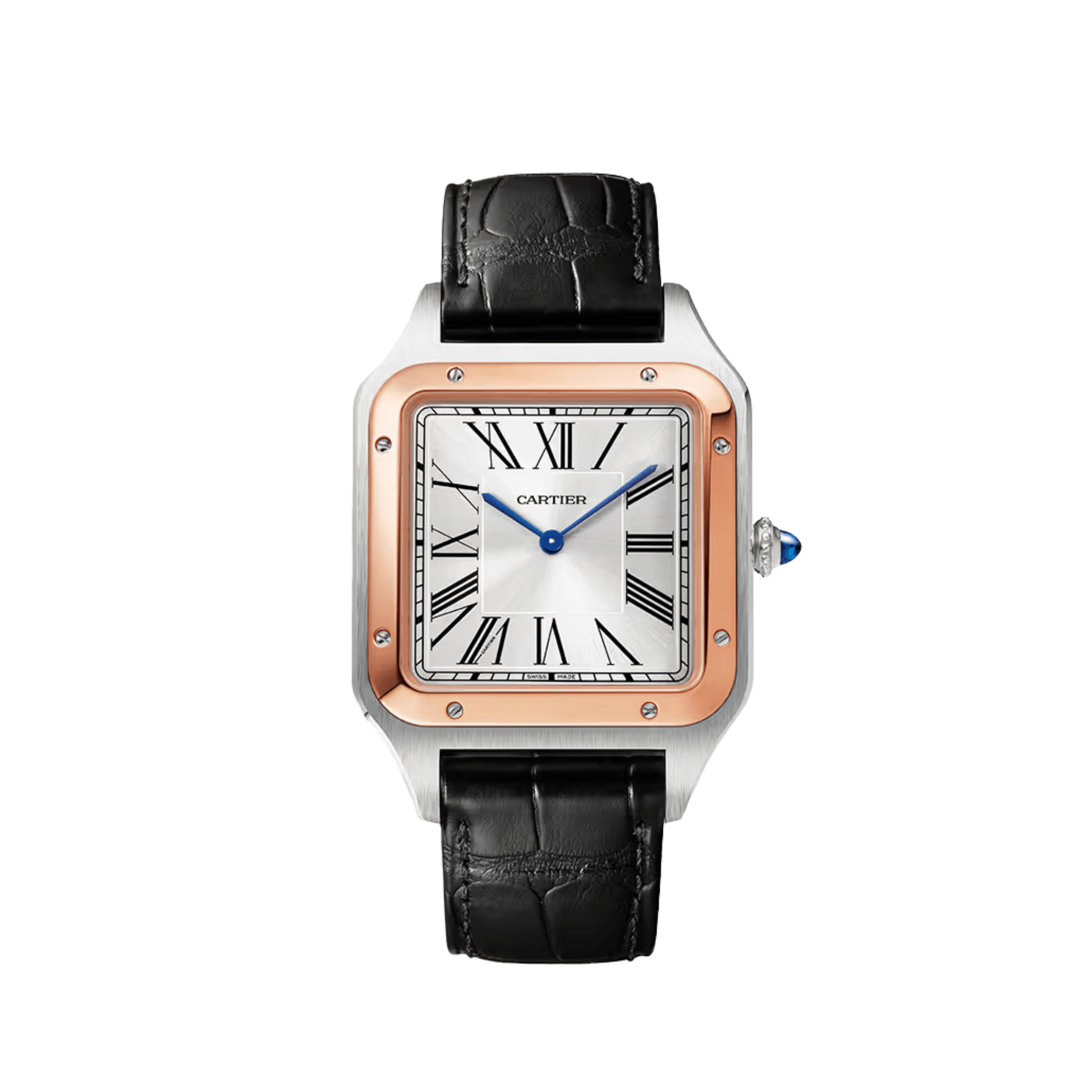 Cartier Santos-Dumont Extra-Large W2SA0017 Rose Gold Stainless Steel Grey Dial
