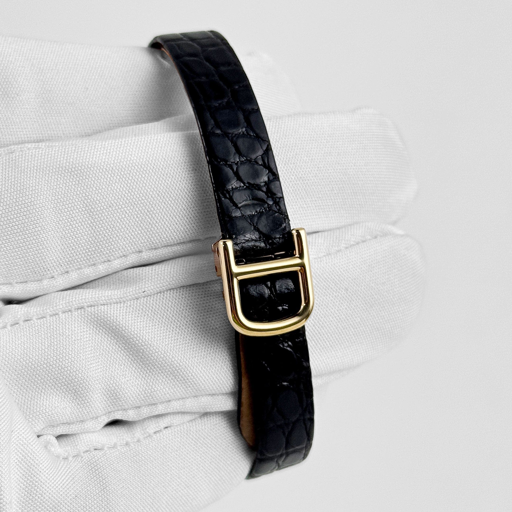 Cartier Tank Allongée 1380 Yellow Gold Ivory Dial Diamond Bezel Quartz