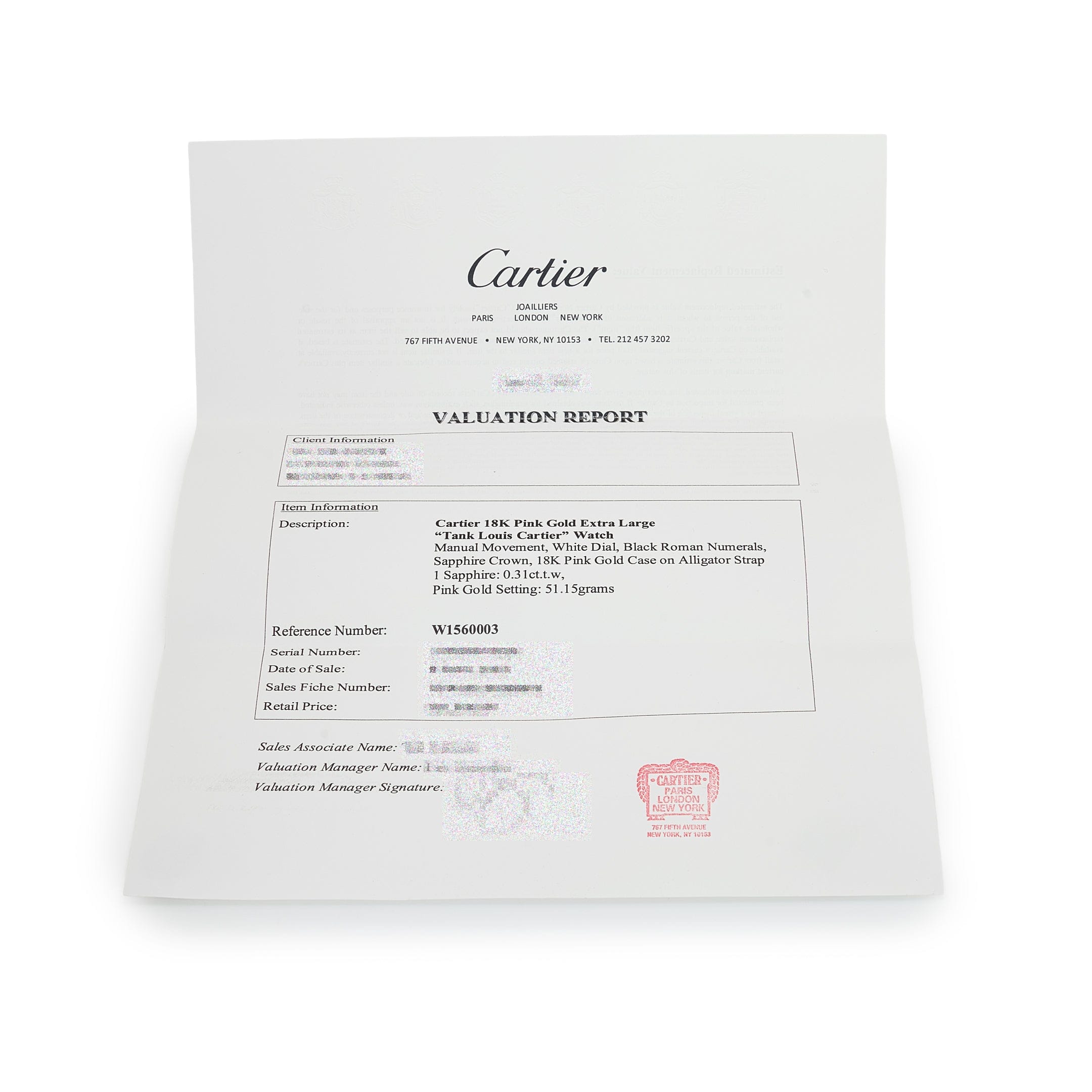 Cartier Tank Louis XL W1560003 Rose Gold White Dial (2015)