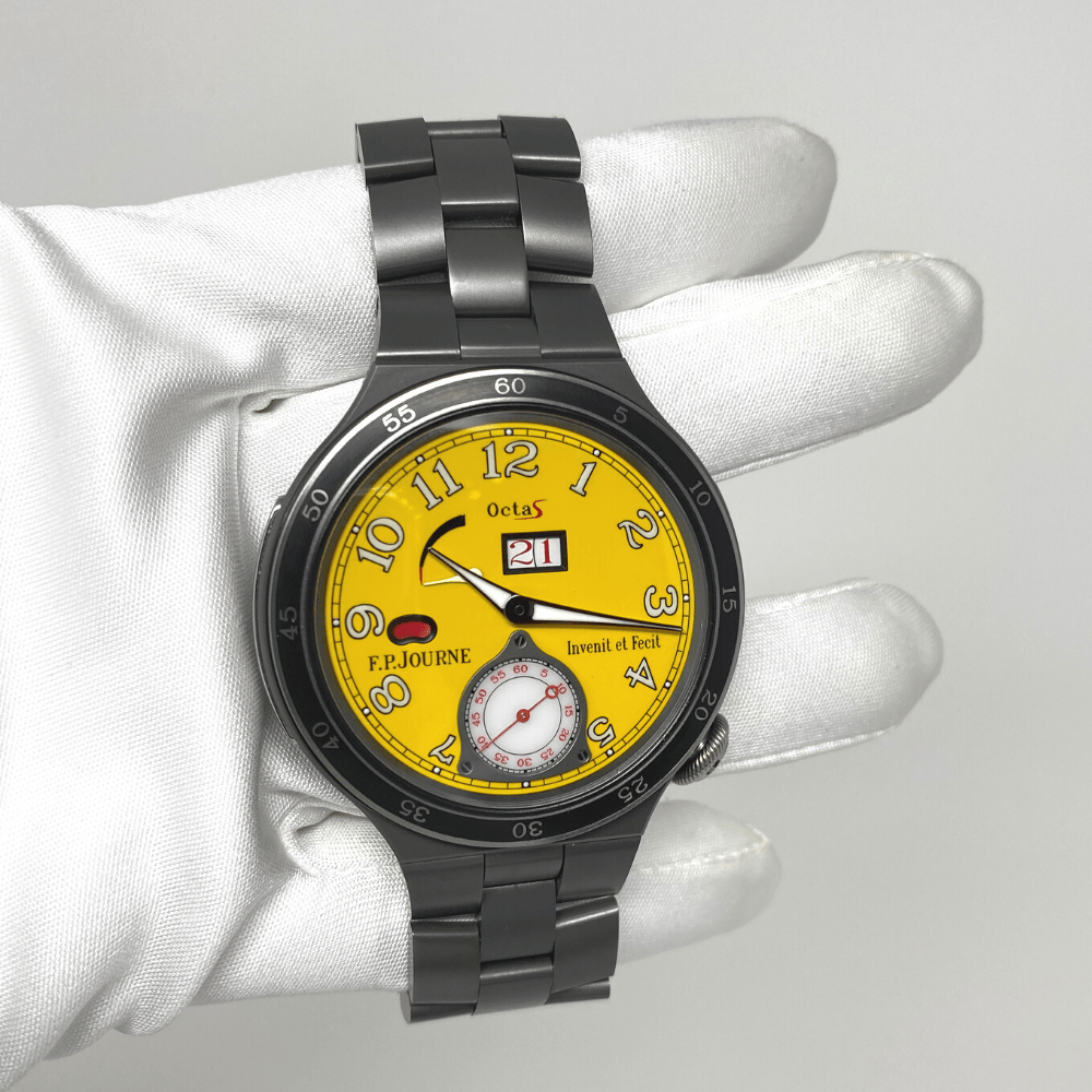 F.P. Journe Linesport Octa Sport Automatique Reserve Yellow Dial Titanium wrist aficionado