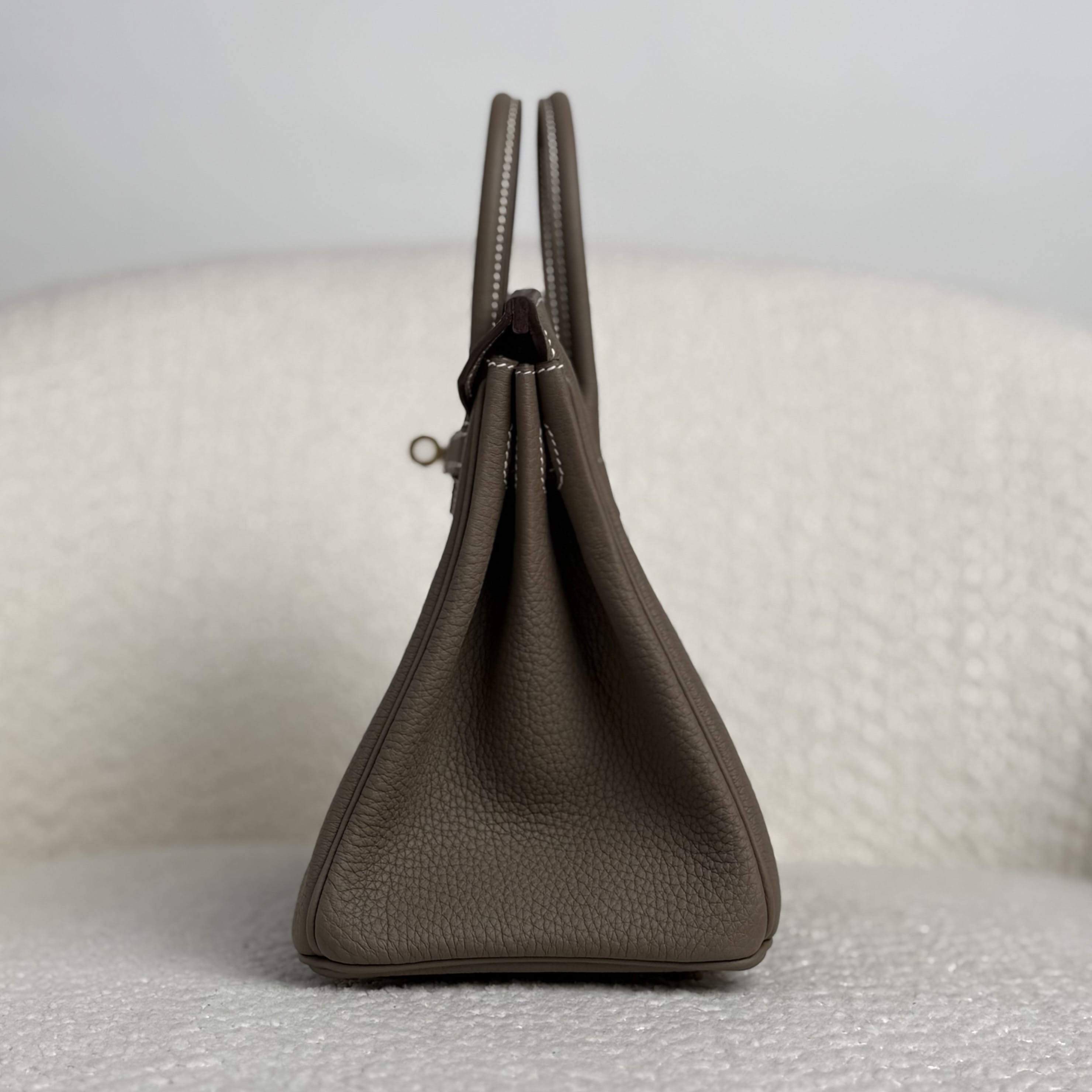 Hermès Etoupe Birkin 25 Togo Gold Hardware