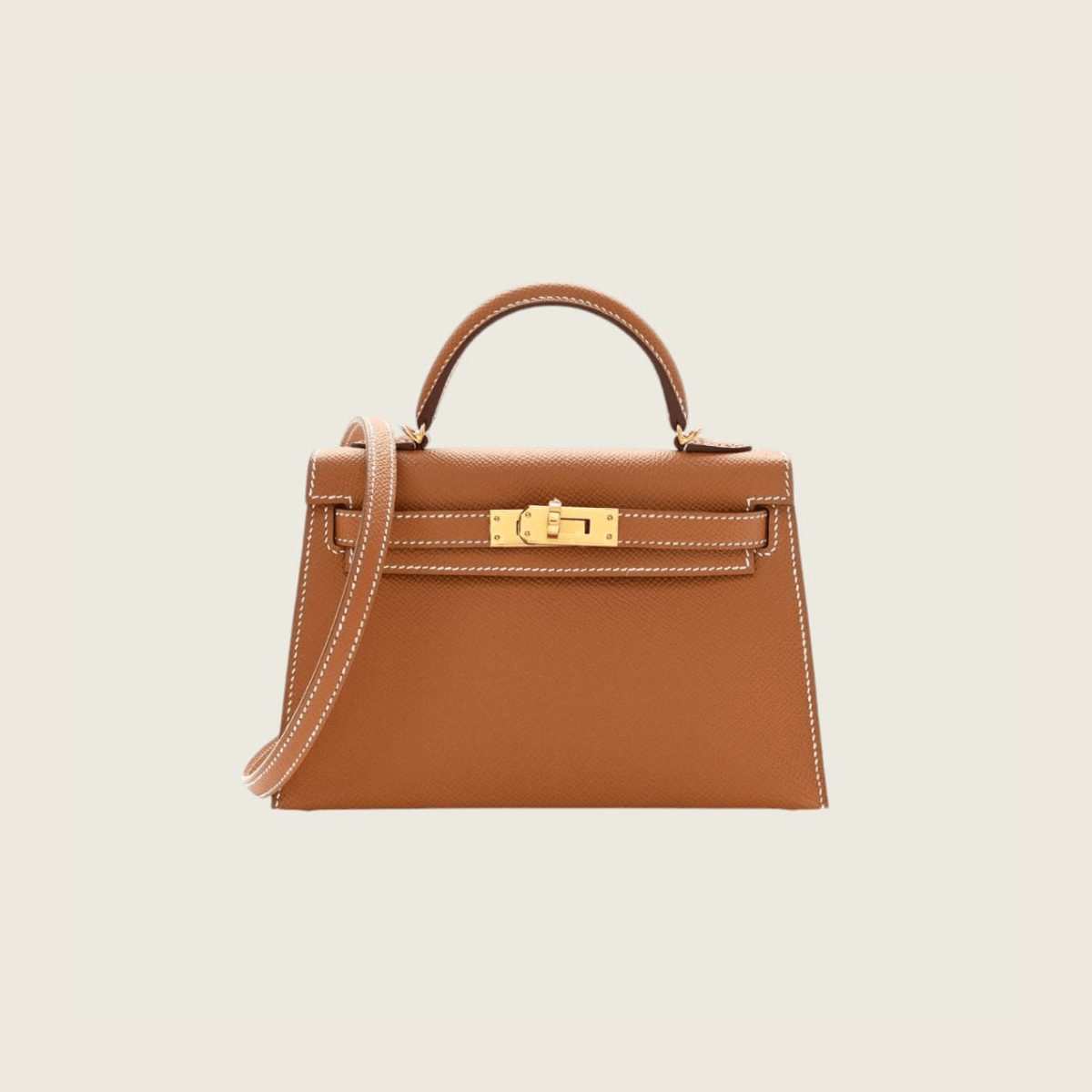 Hermès Gold Mini Kelly Sellier 20 Epsom Gold Hardware