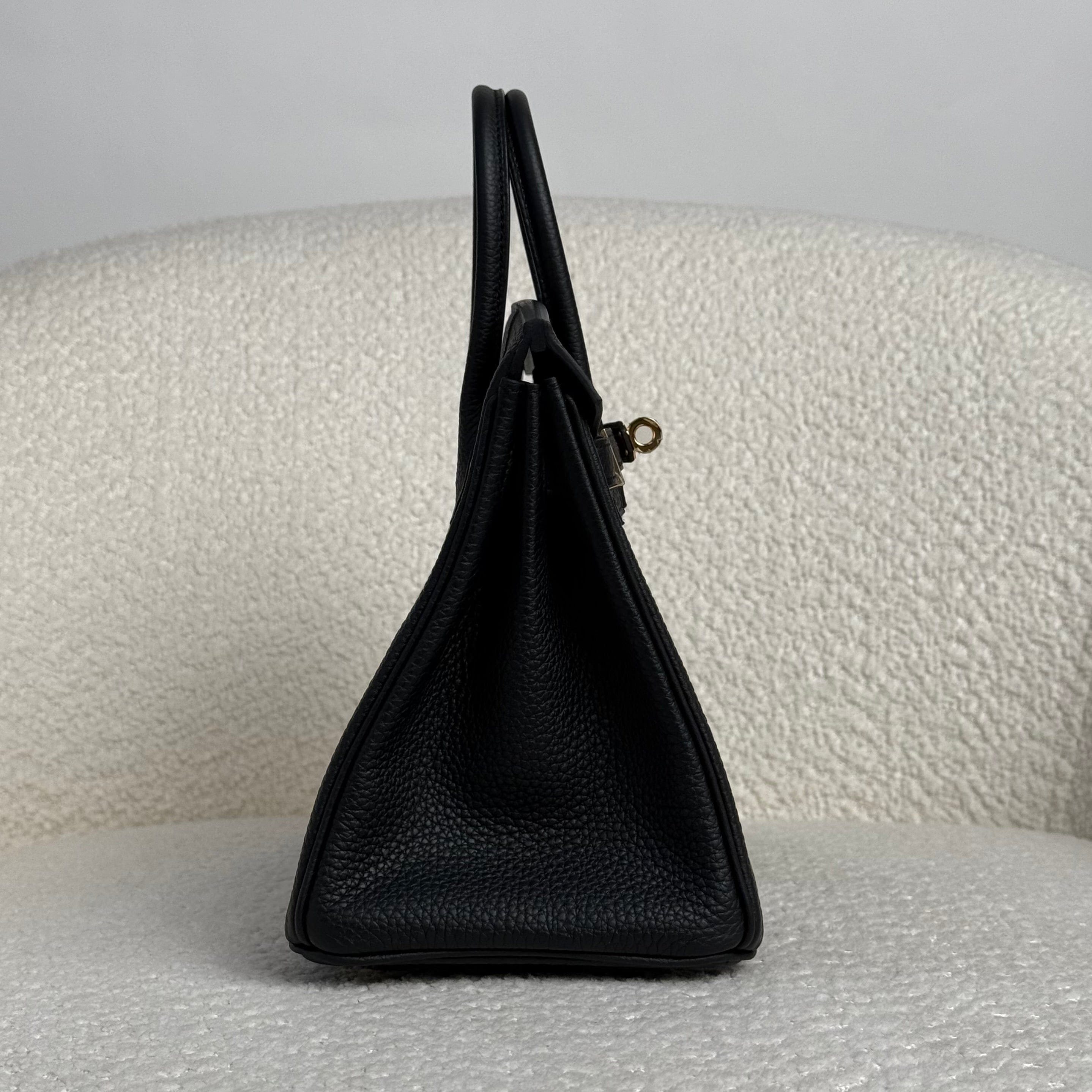 Hermès Noir Birkin 25 Togo Gold Hardware