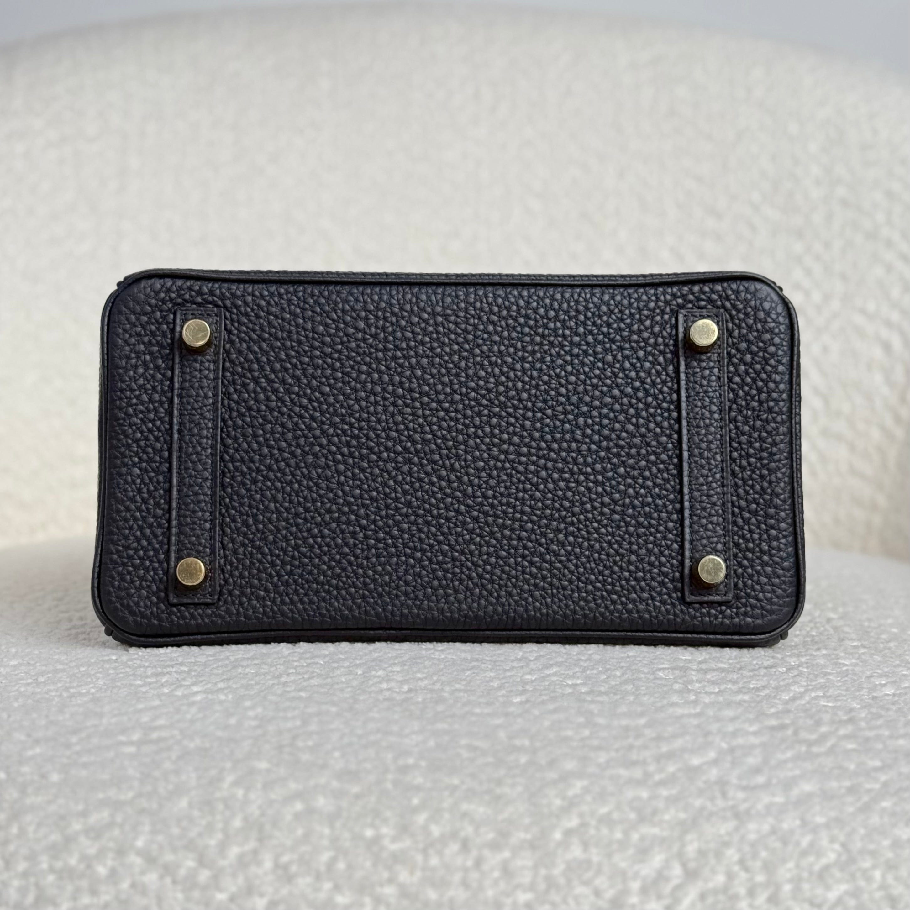 Hermès Noir Birkin 25 Togo Gold Hardware