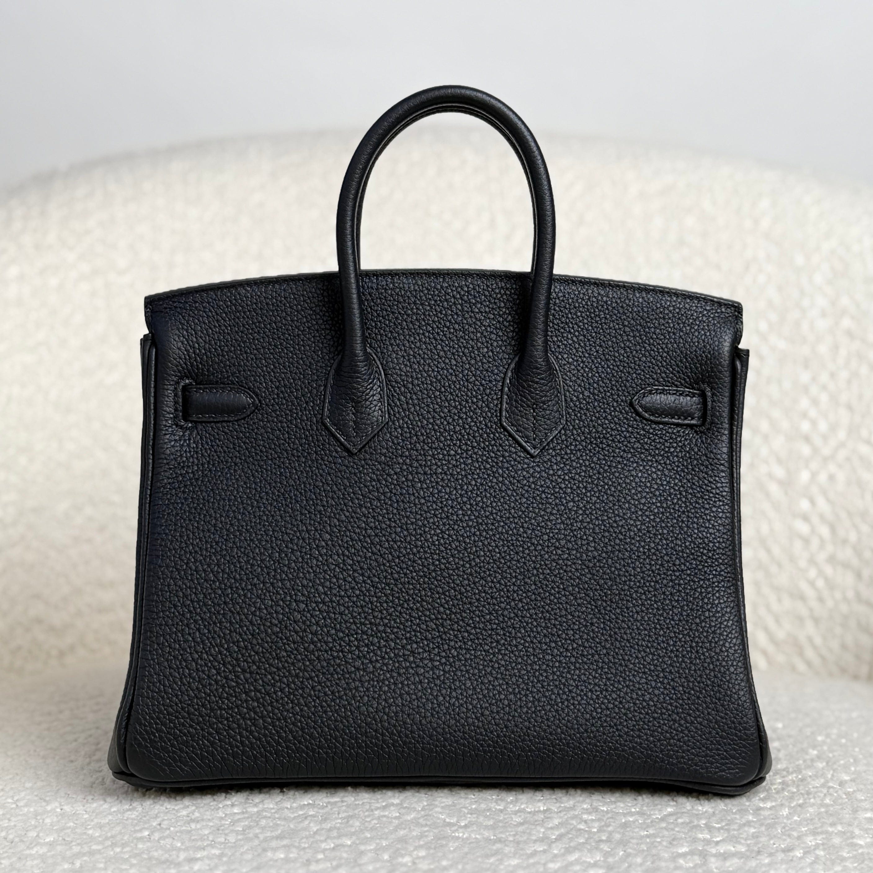 Hermès Noir Birkin 25 Togo Palladium Hardware