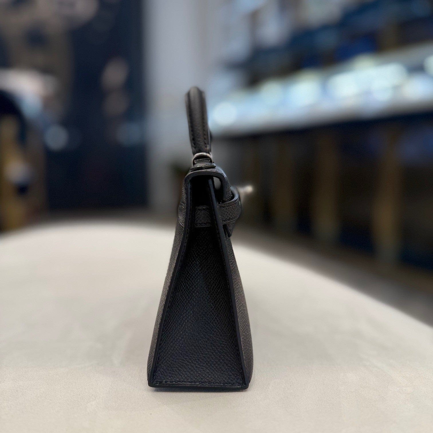 Hermès Noir Mini Kelly Sellier 20 Epsom Palladium Hardware