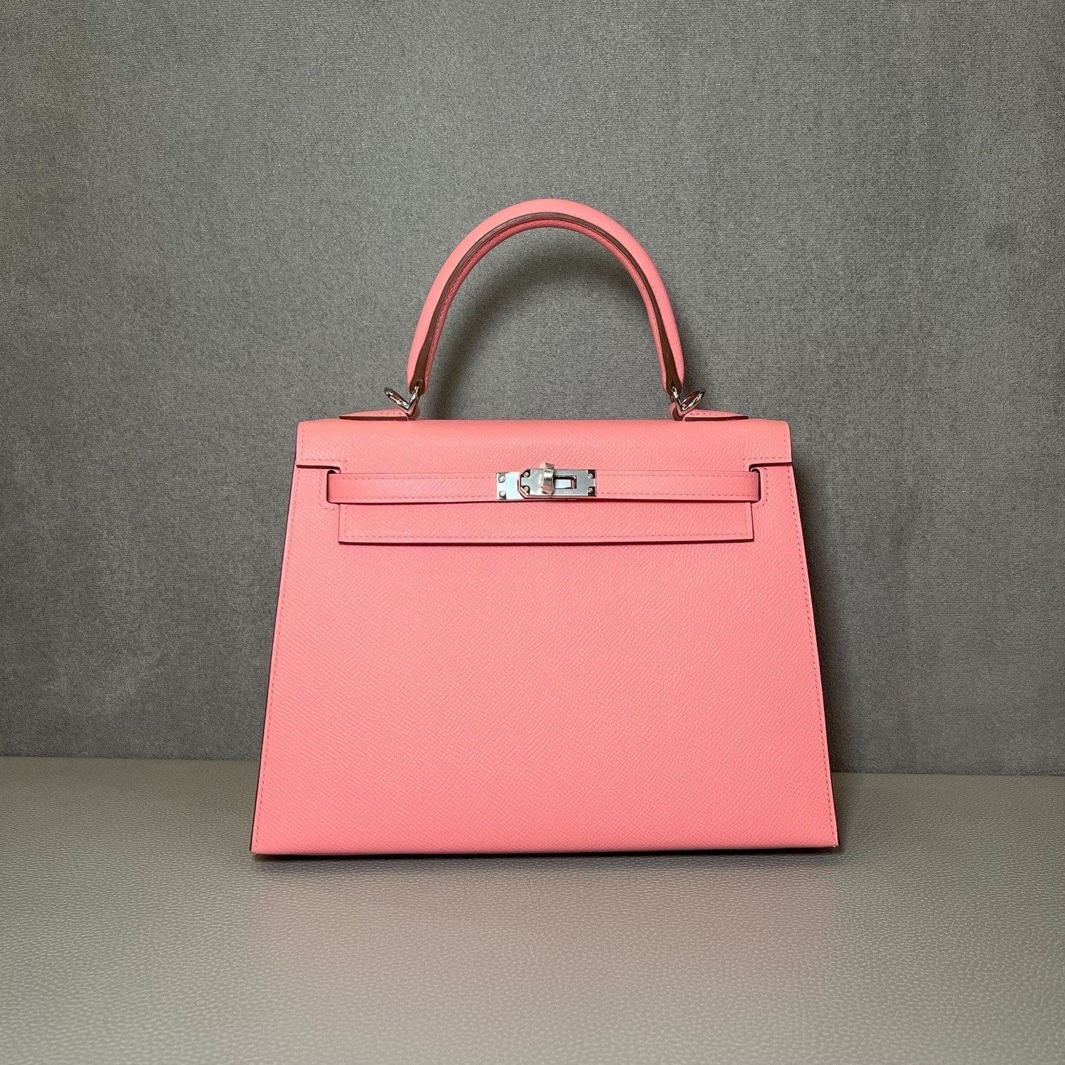 Hermès Rose Confetti Kelly Sellier 25 Palladium Hardware
