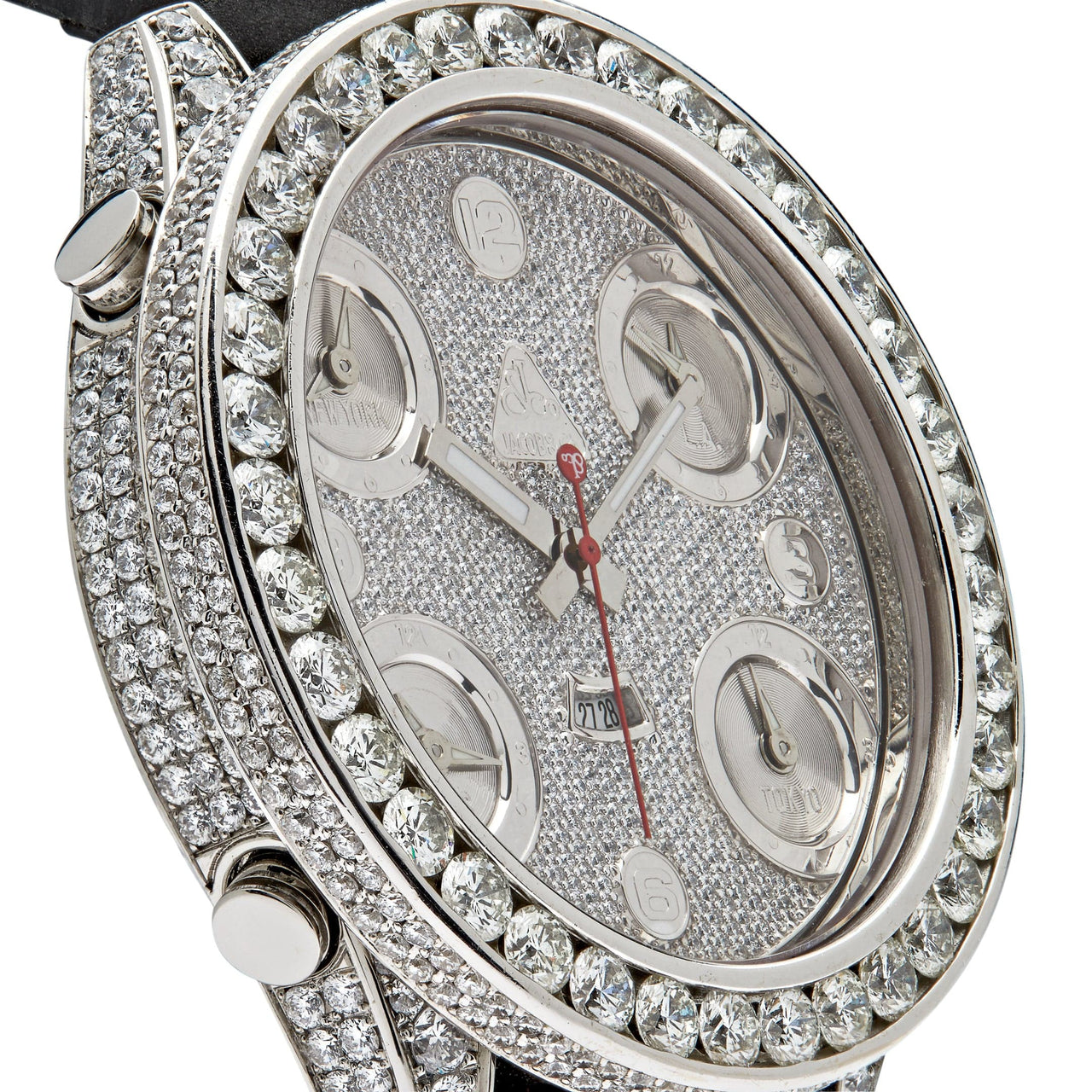 Luxury Watch Jacob & Co. Five Time Zone 40mm Steel Diamond Watch JCM-30 wrist aficionado