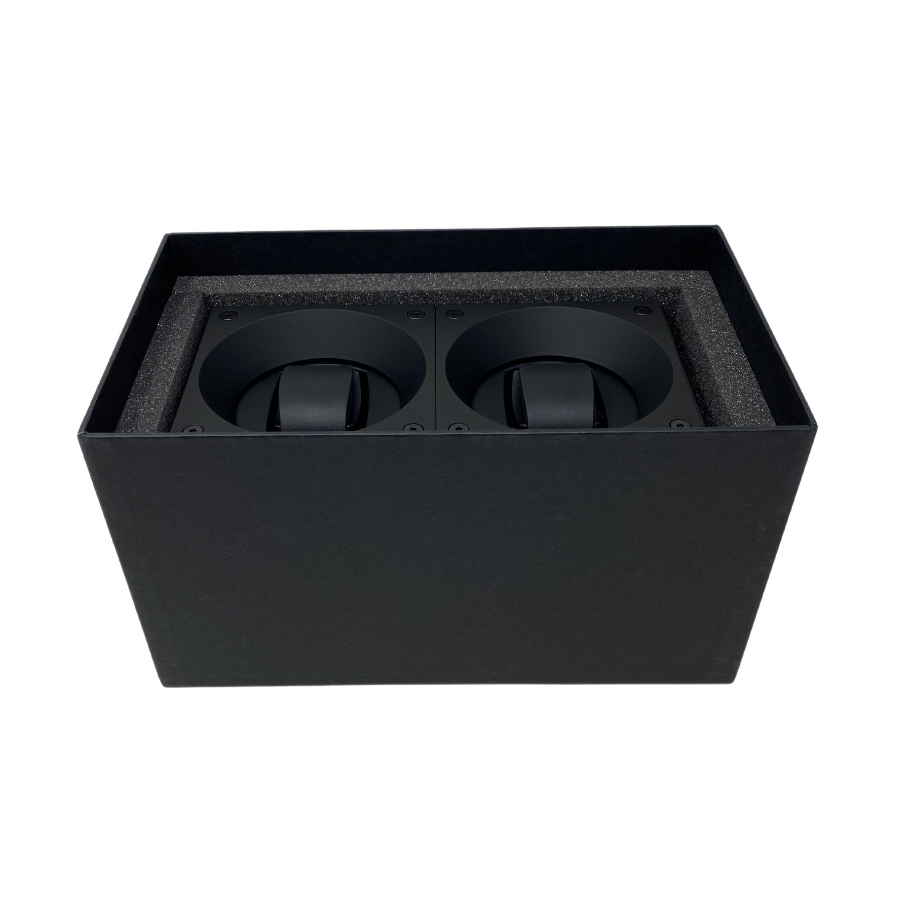 Masterbox Double Black leather with white stitches (2 Watches) Wrist Aficionado