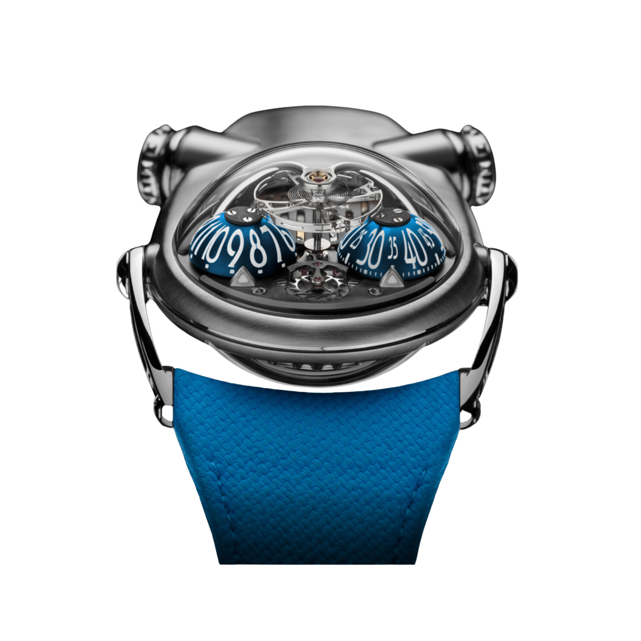 MB&F 100T036 Horological Machine No.10 'Bulldog' Titanium Blue Dial