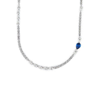 Thumbnail for Not Your Average Diamond Tennis Necklace with Sapphire
