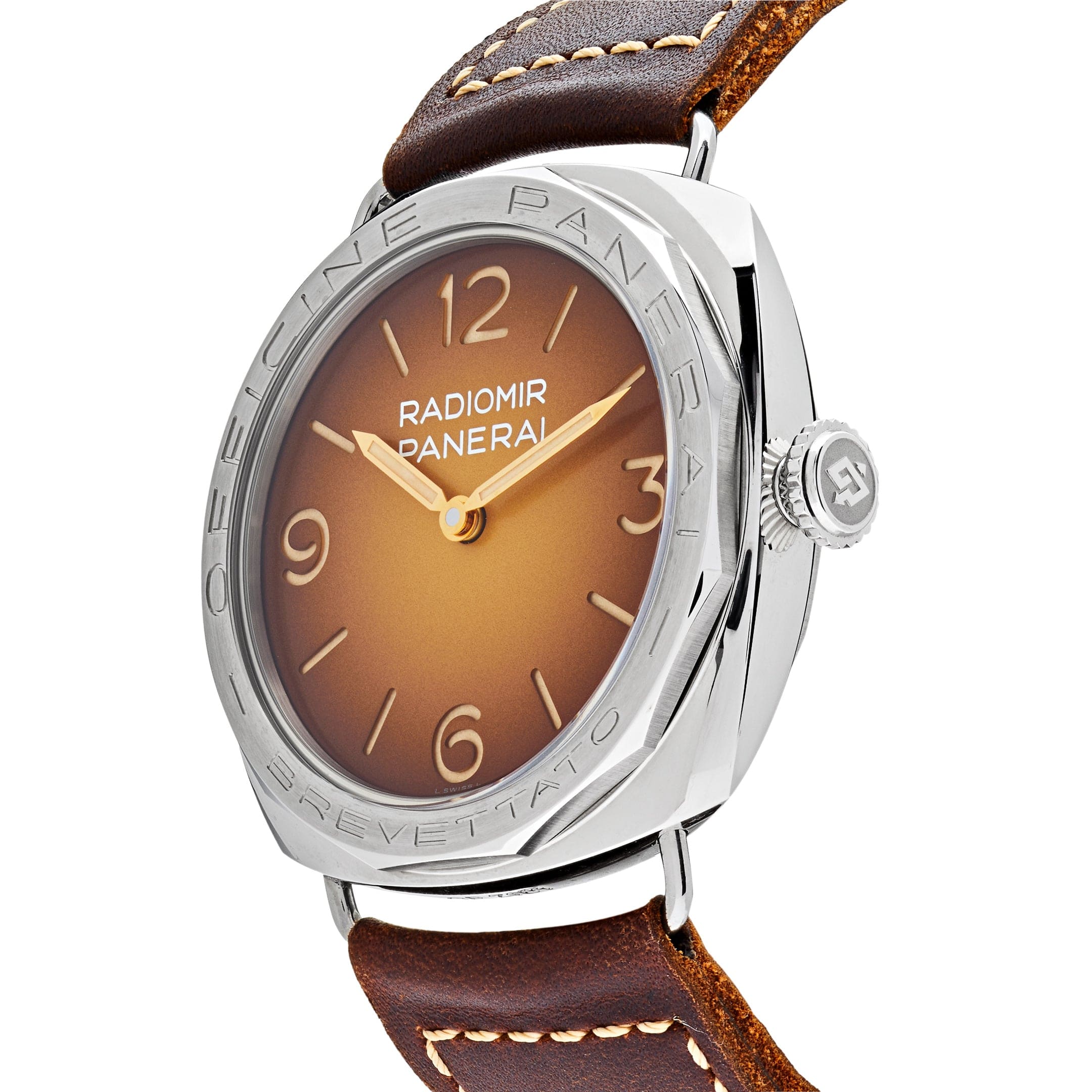 Panerai Radiomir 3 Days Acciaio Stainless Steel Brown Dial PAM00687 Wrist Aficionado