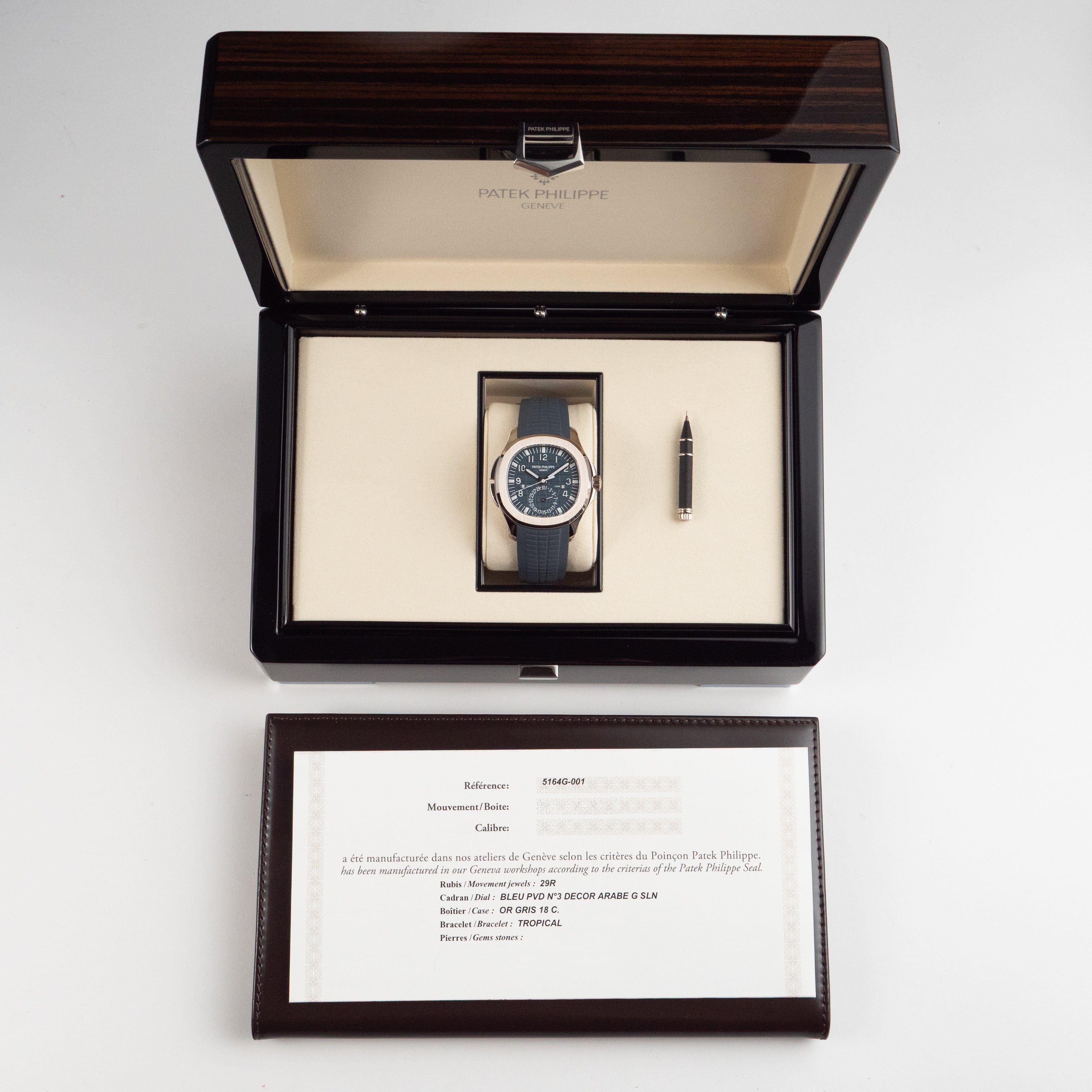 Patek Philippe Aquanaut 5164G-001 'Travel Time' White Gold Blue-Gray Dial (2025)