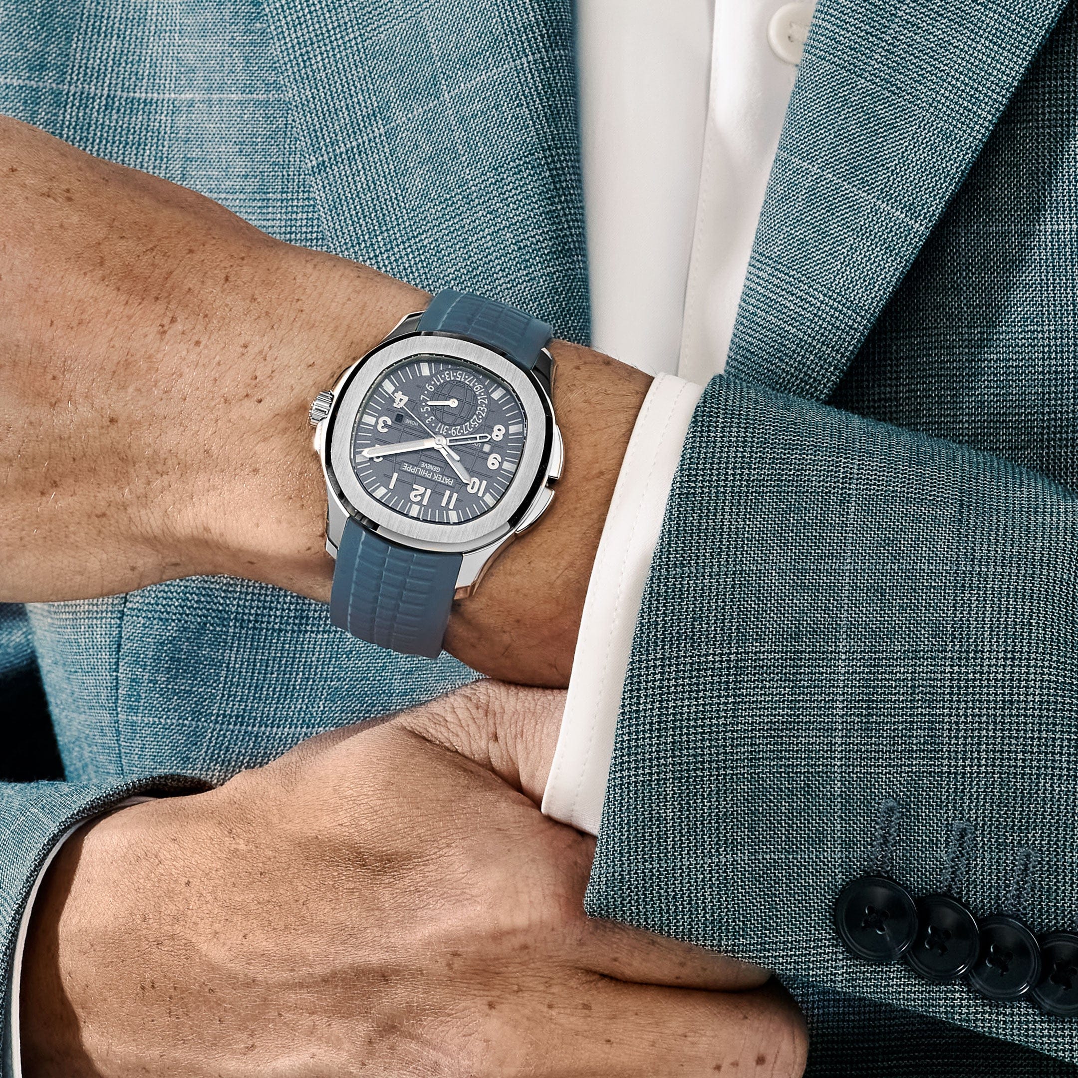 Patek Philippe Aquanaut 5164G-001 'Travel Time' White Gold Blue-Gray Dial (2025)