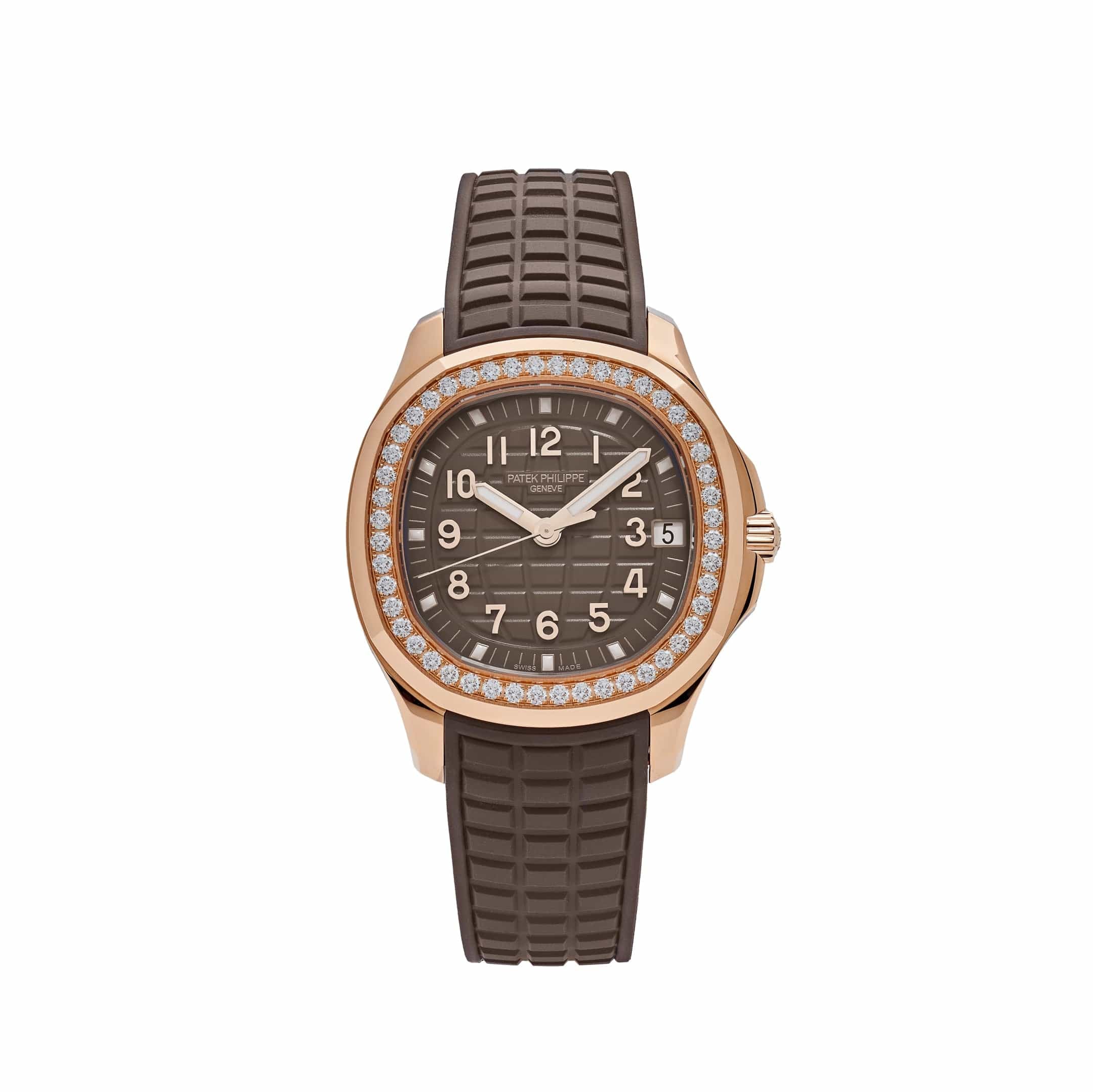 Patek Philippe Aquanaut Rose Gold Brown Dial Diamond Bezel 5268/200R-010 Wrist Aficionado