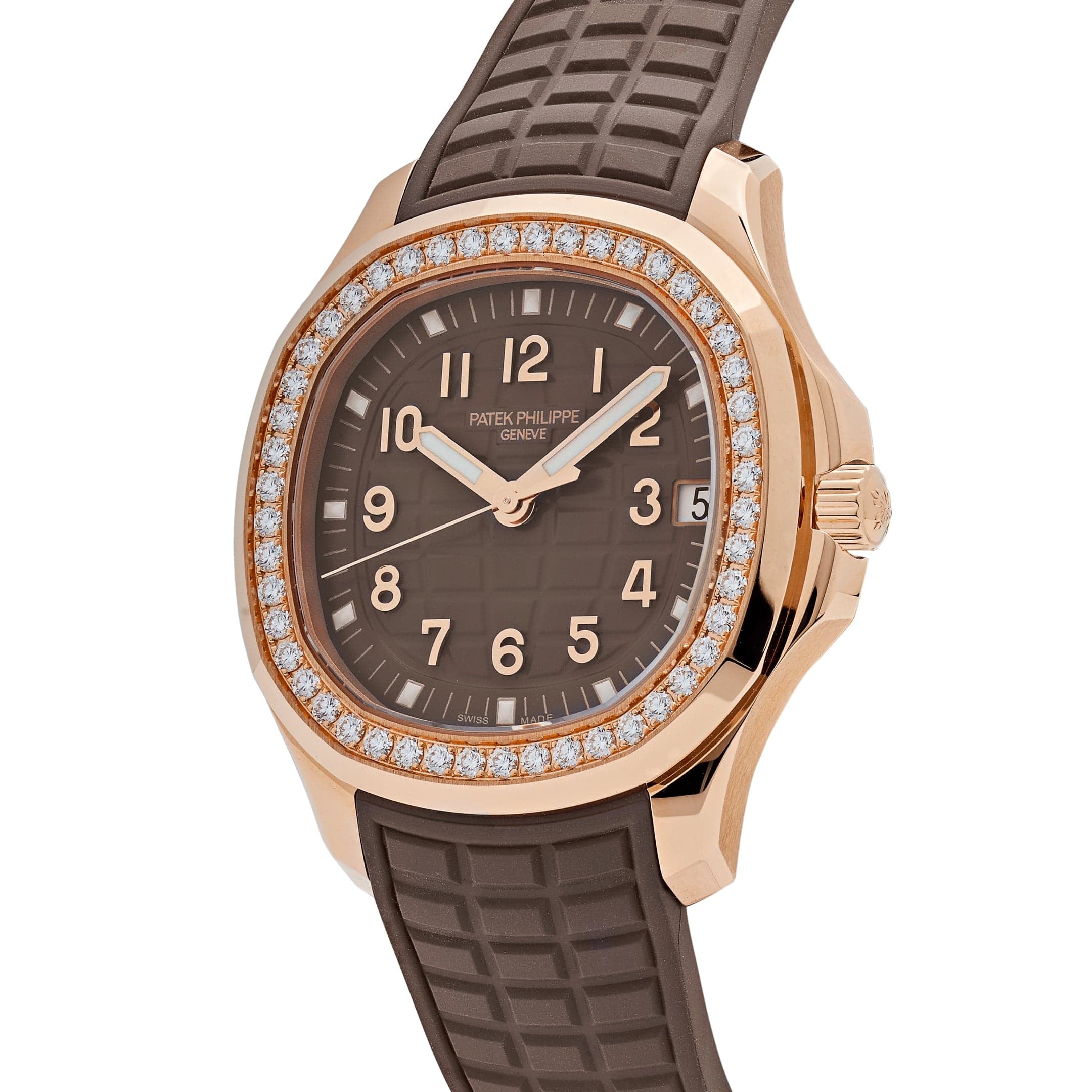 Patek Philippe Aquanaut Rose Gold Brown Dial Diamond Bezel 5268/200R-010 Wrist Aficionado