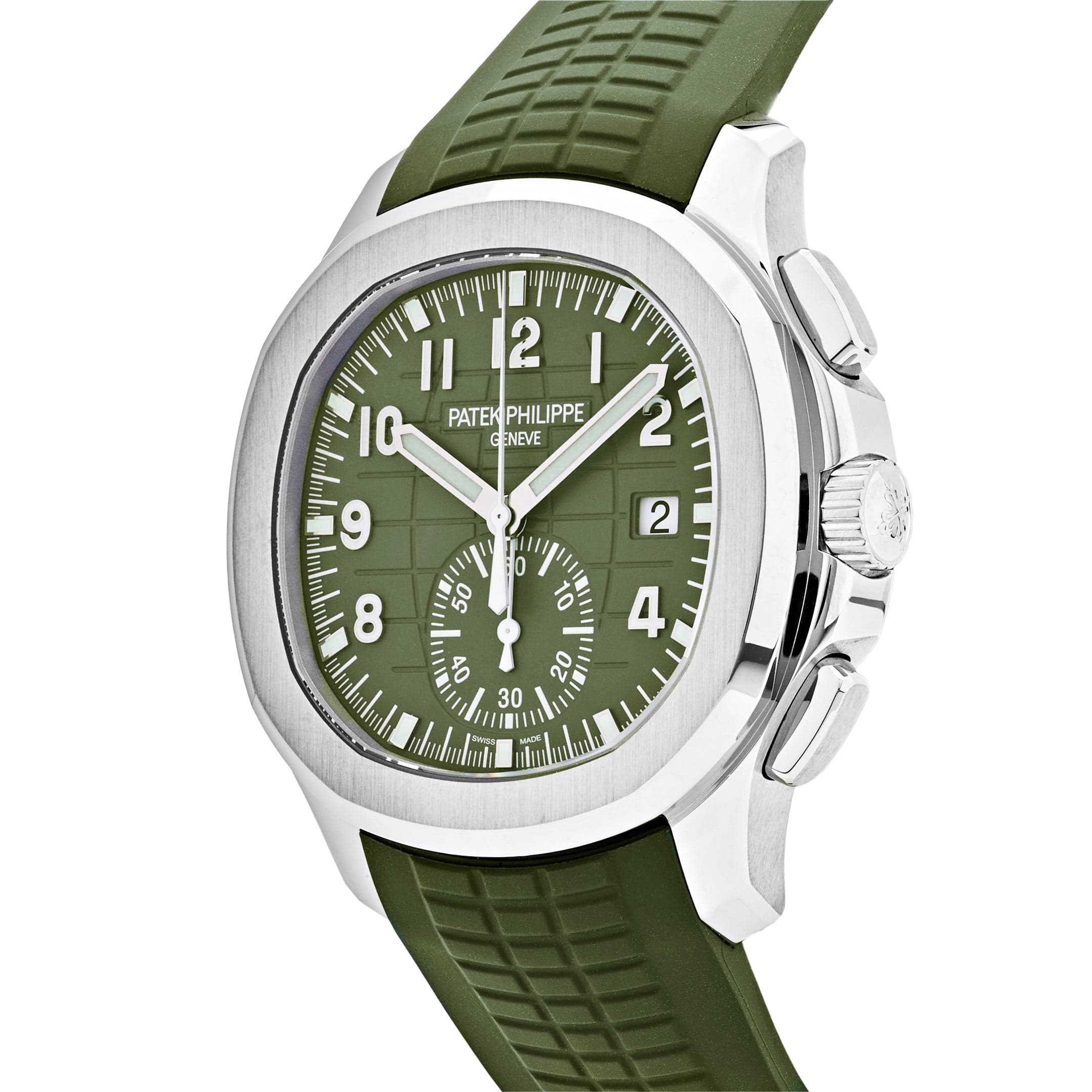 Patek Philippe Aquanaut 5968G-010 Chronograph White Gold Khaki Green Dial (2025)