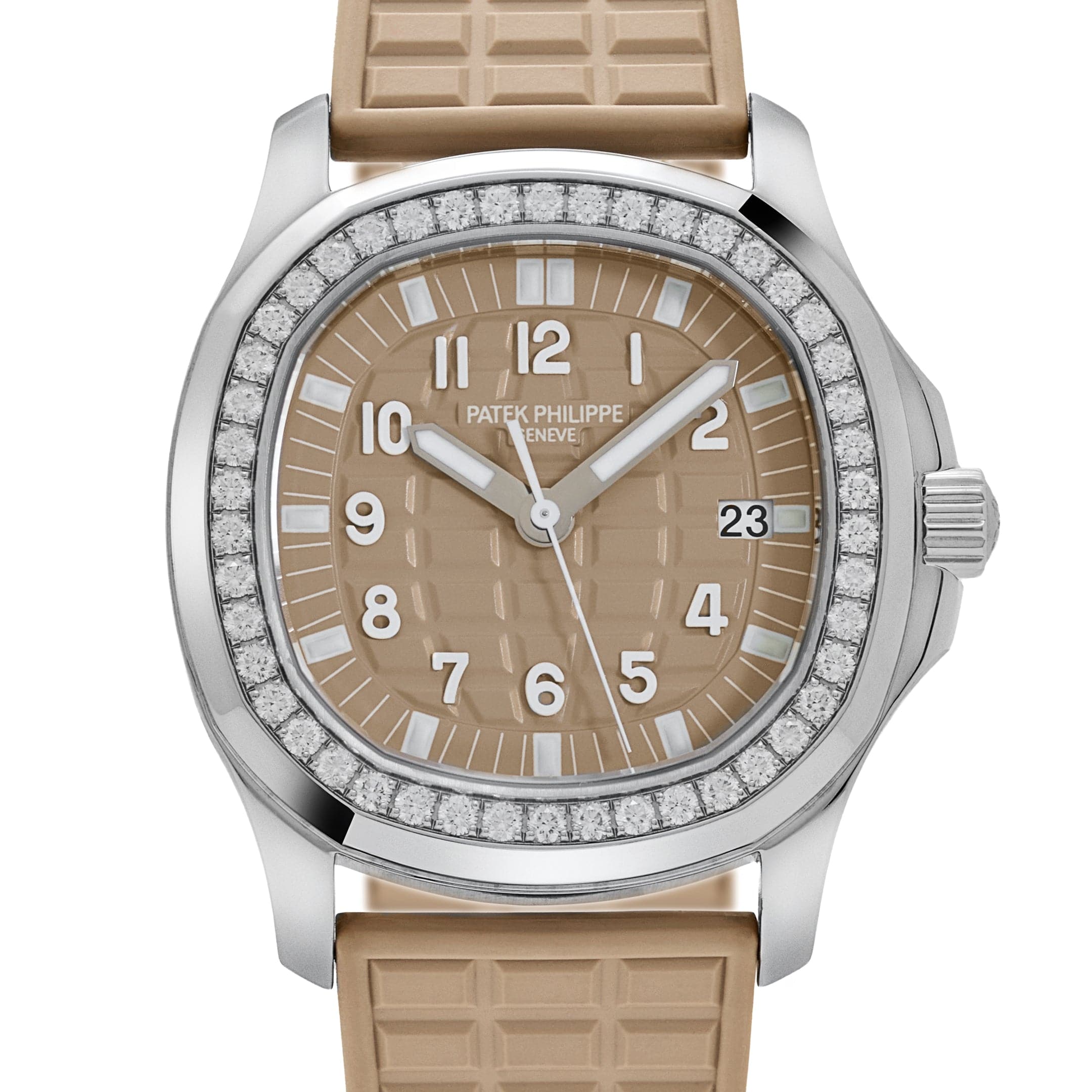 Patek Philippe Aquanaut Luce 5067A-020 'Ladies' Stainless Steel Beige Dial Diamond Bezel (2008)