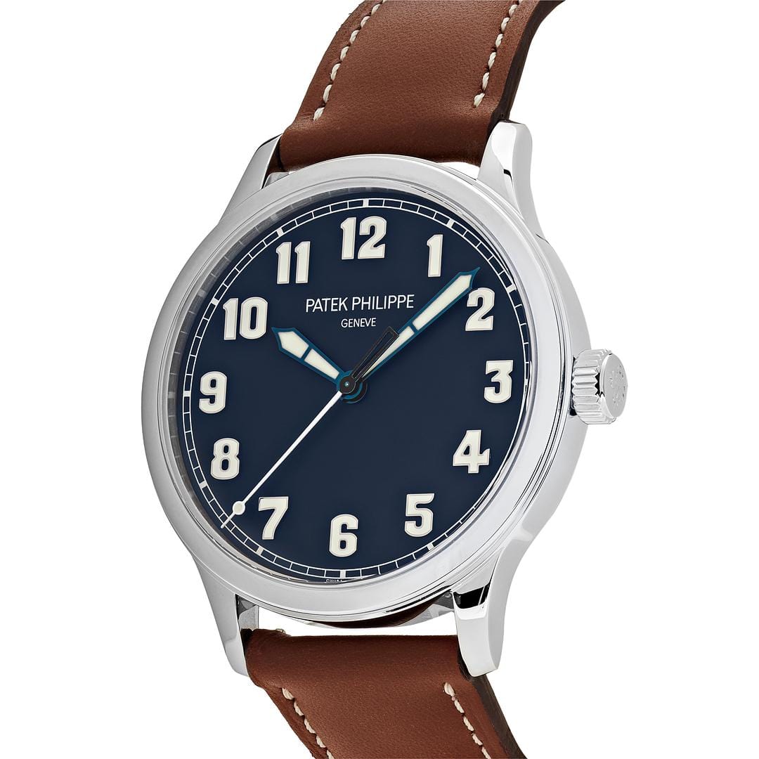 Luxury Watch Patek Philippe Limited Edition "New York" Calatrava Pilot Steel Blue Dial 5522A-001 Wrist Aficionado