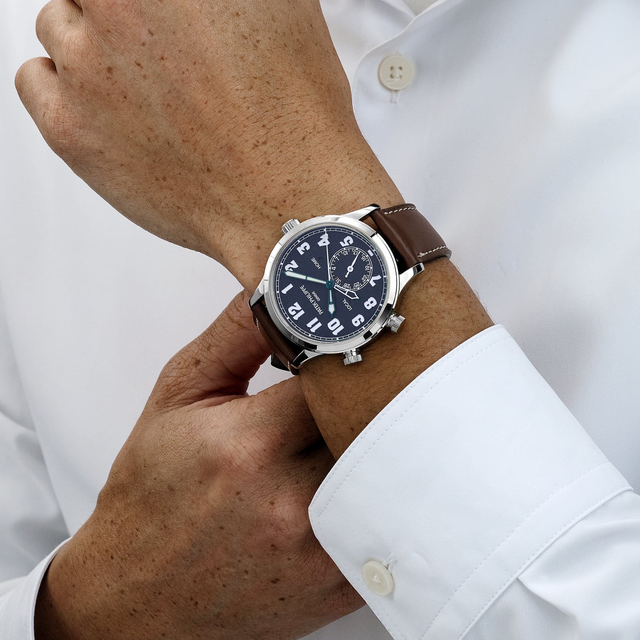 Patek Philippe Calatrava 5524G-001 'Pilot' Travel Time White Gold Blue Dial (2015)