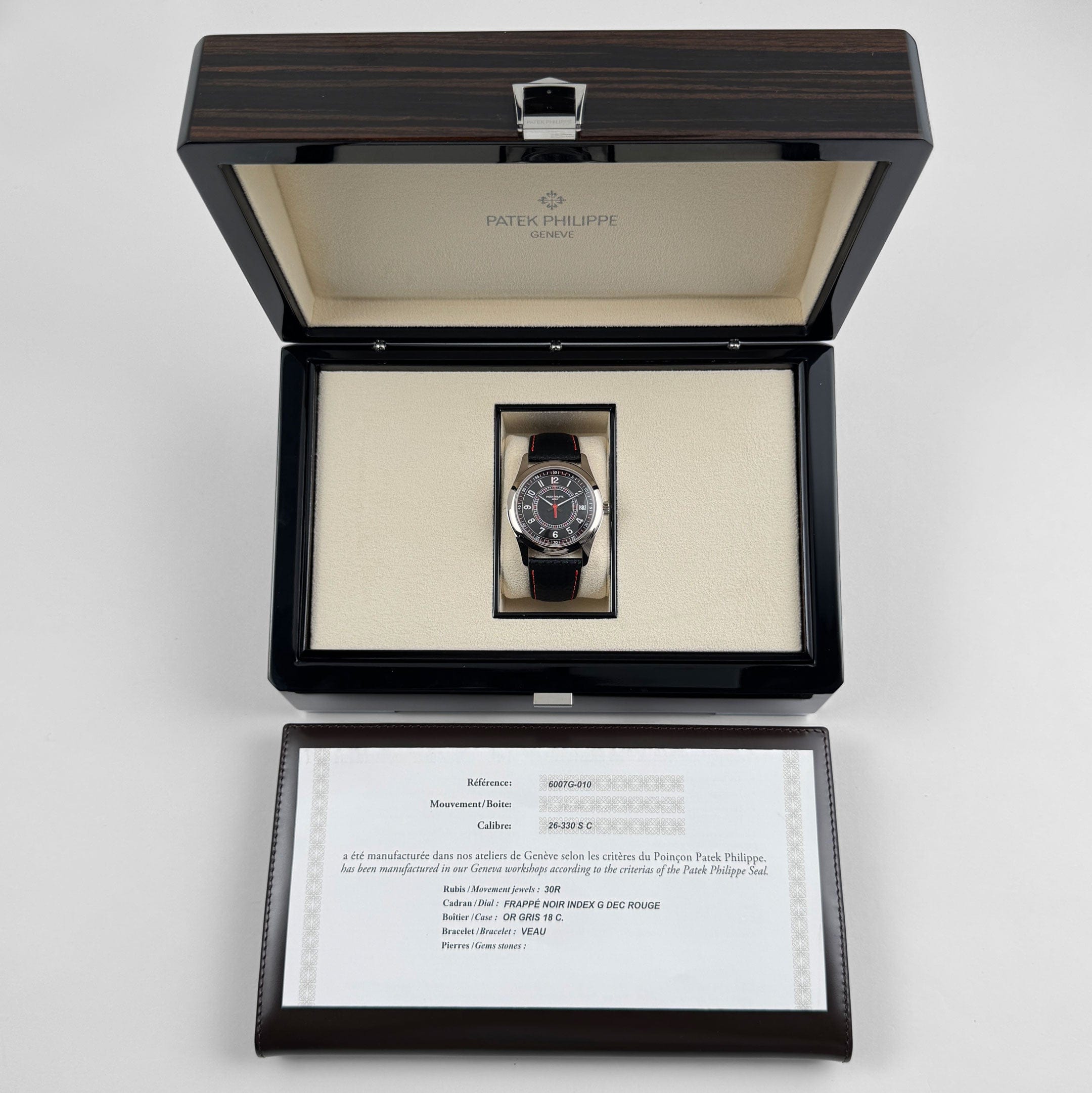 Patek Philippe Calatrava 6007G-010 White Gold Red Accents (2024)