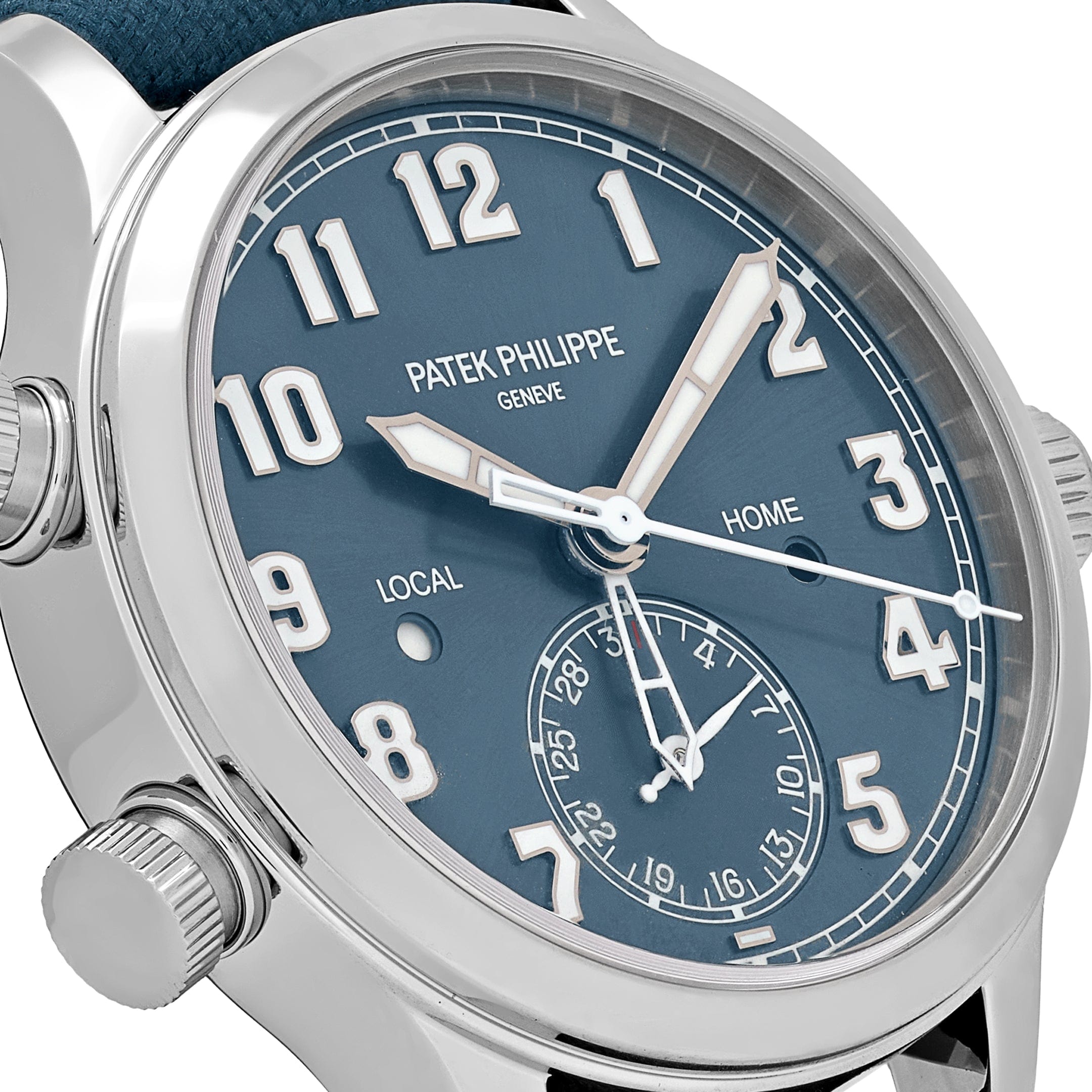 Patek Philippe Calatrava 7234A 'Pilot' Travel Time 'Ladies' Stainless Steel Blue-Grey Dial Singapore Edition