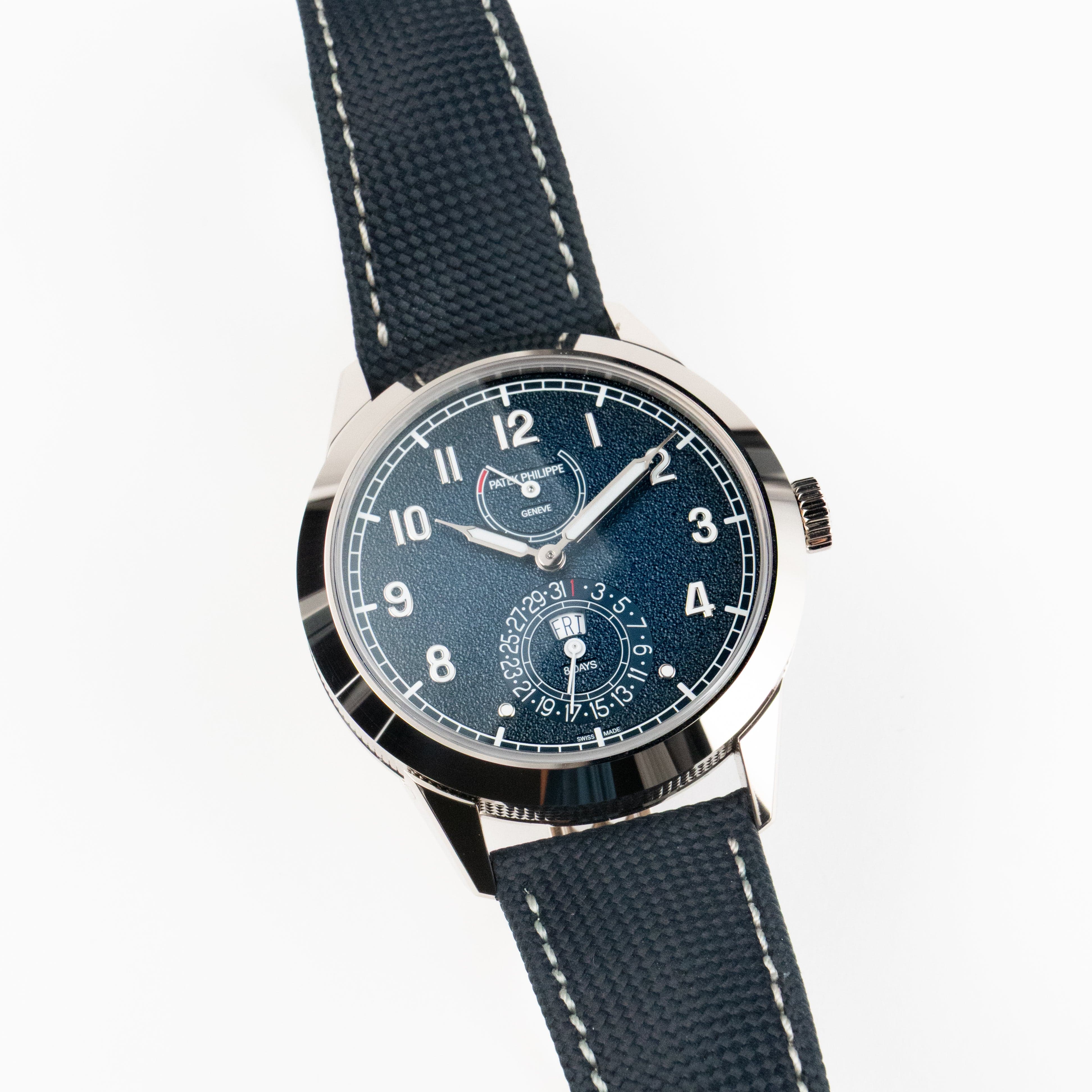 Patek Philippe Calatrava 8-Day 5328G-001 White Gold Blue Dial (2025)