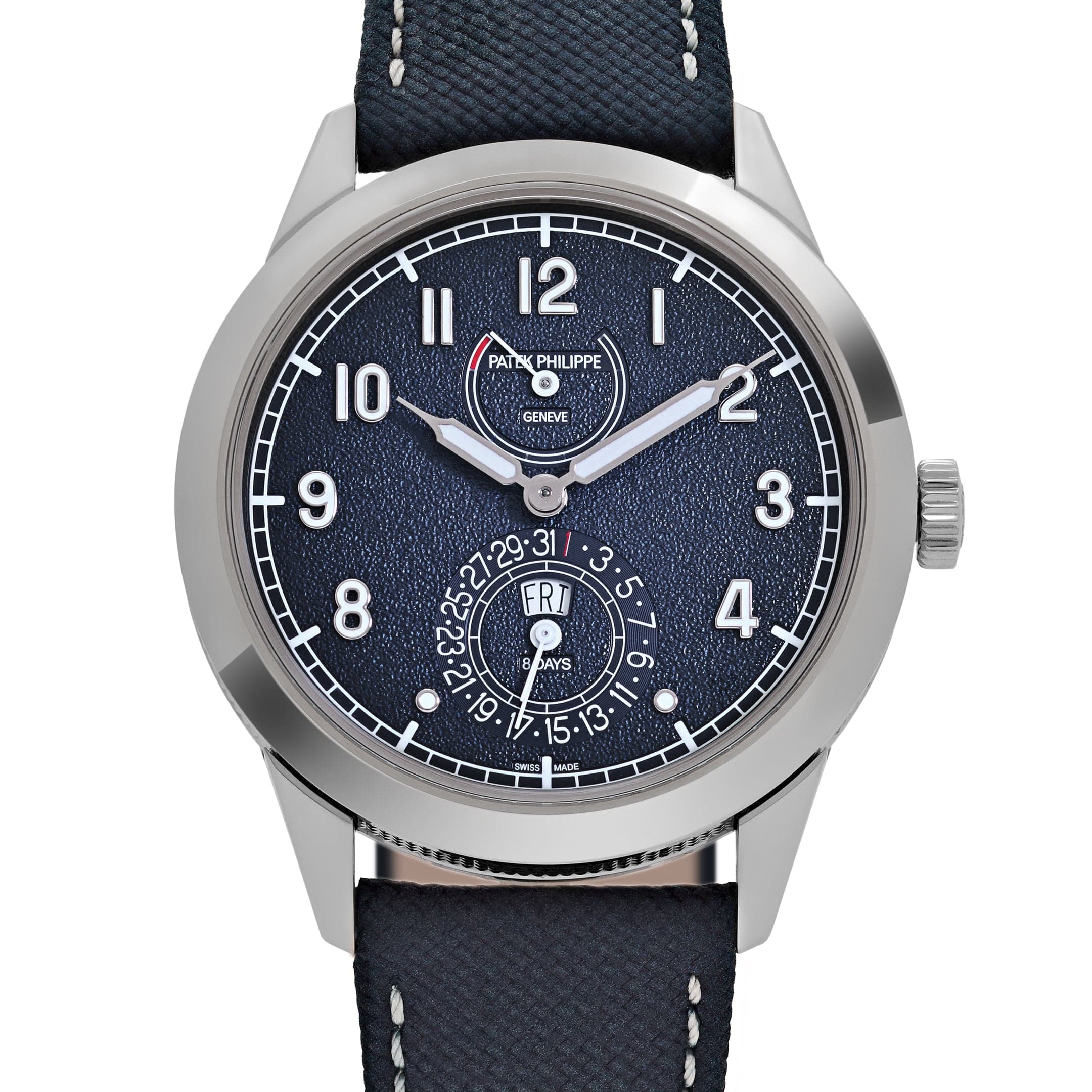 Patek Philippe Calatrava 8-Day 5328G-001 White Gold Blue Dial (2025)