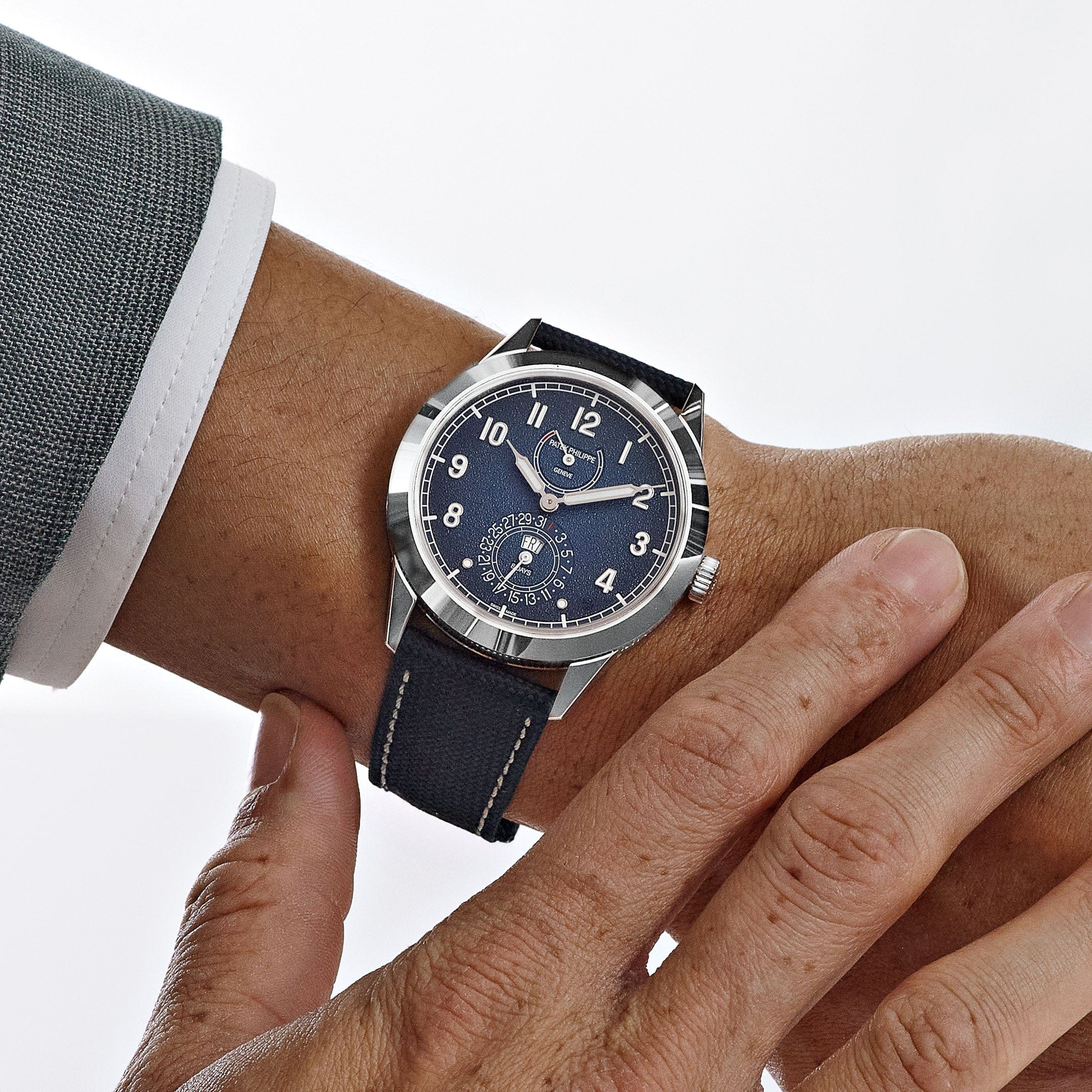 Patek Philippe Calatrava 8-Day 5328G-001 White Gold Blue Dial (2025)