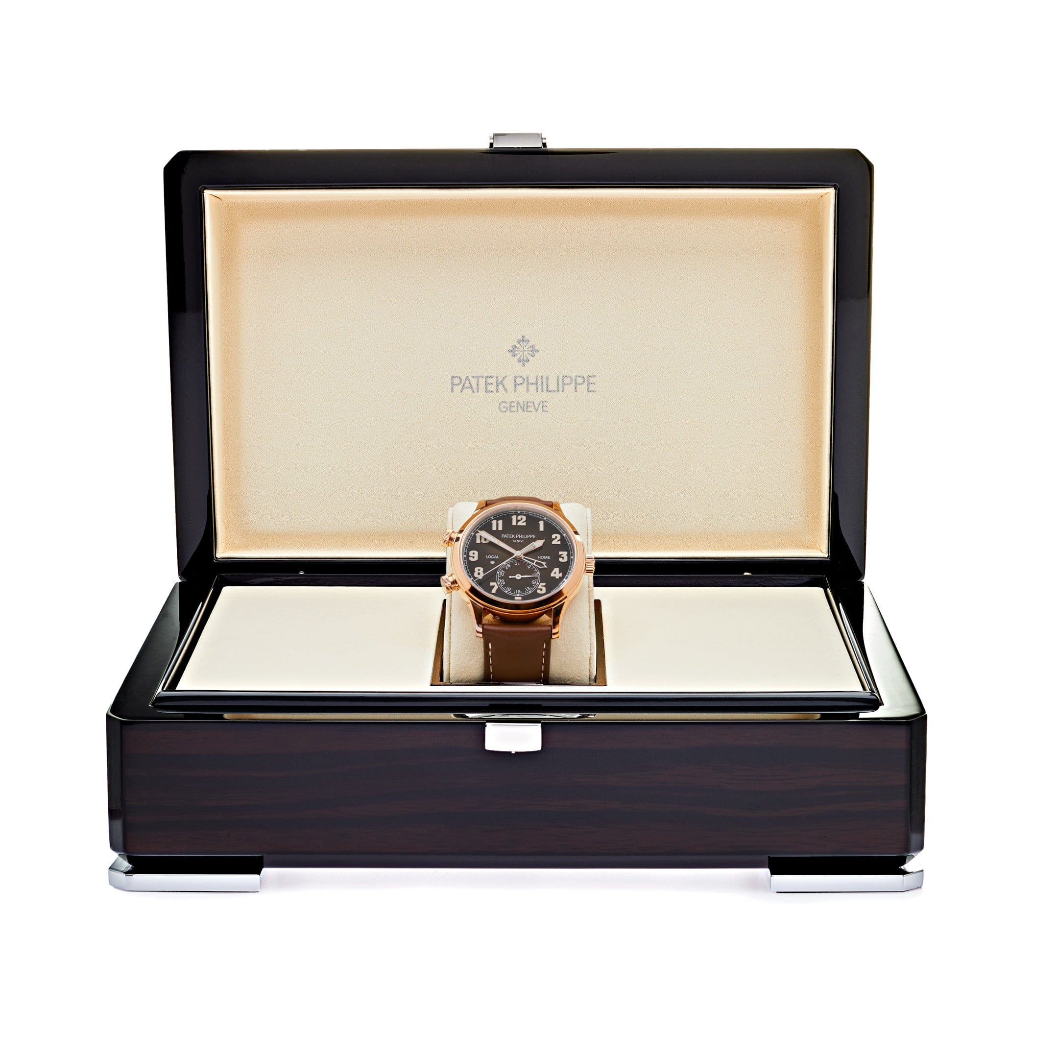 Luxury Watch Patek Philippe Calatrava Pilot Travel Time Rose Gold 5524R-001 (Draft) Wrist Aficionado