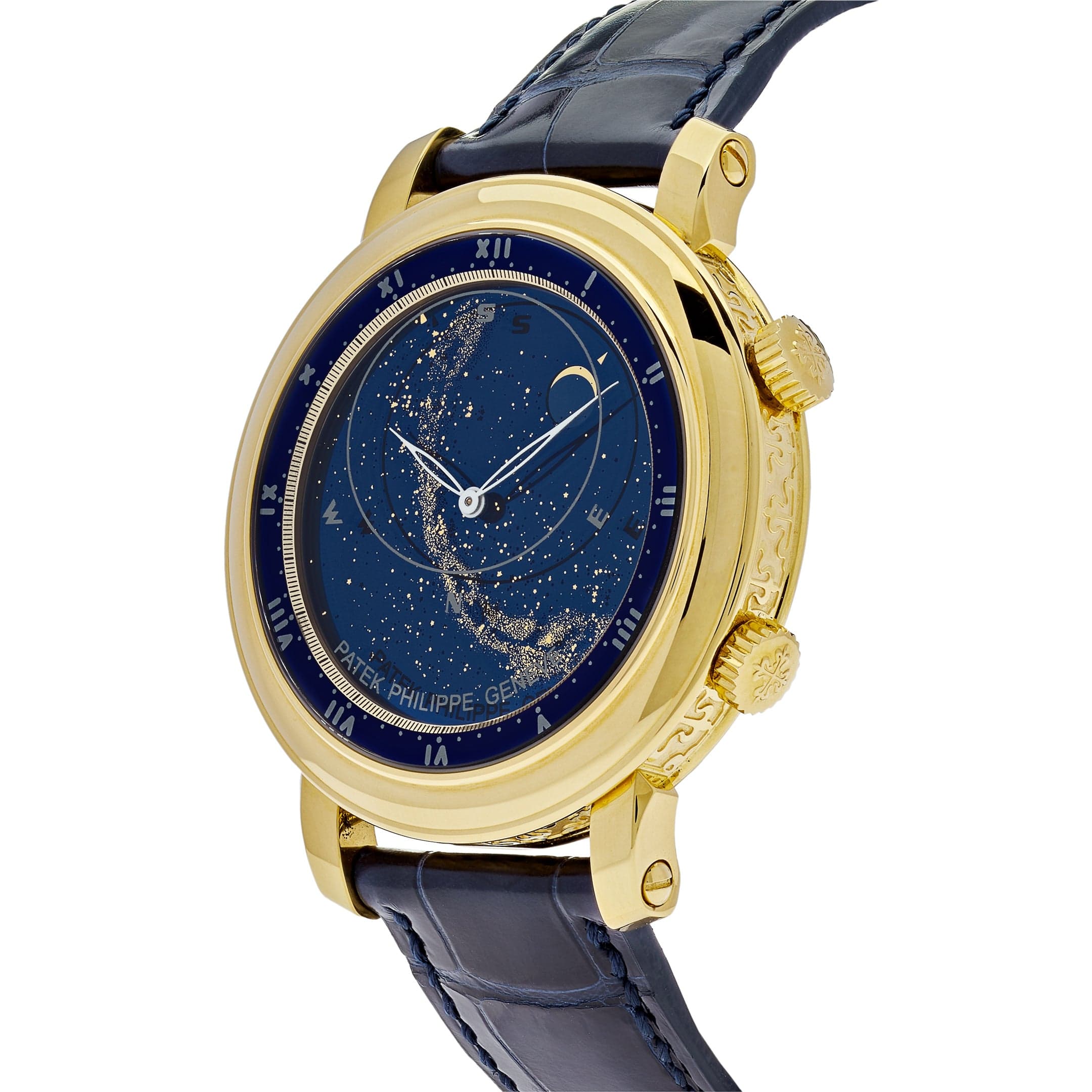 Luxury Watch Patek Philippe Celestial Grand Complications Sky Chart Yellow Gold Blue Dial 5102J-001 Wrist Aficionado