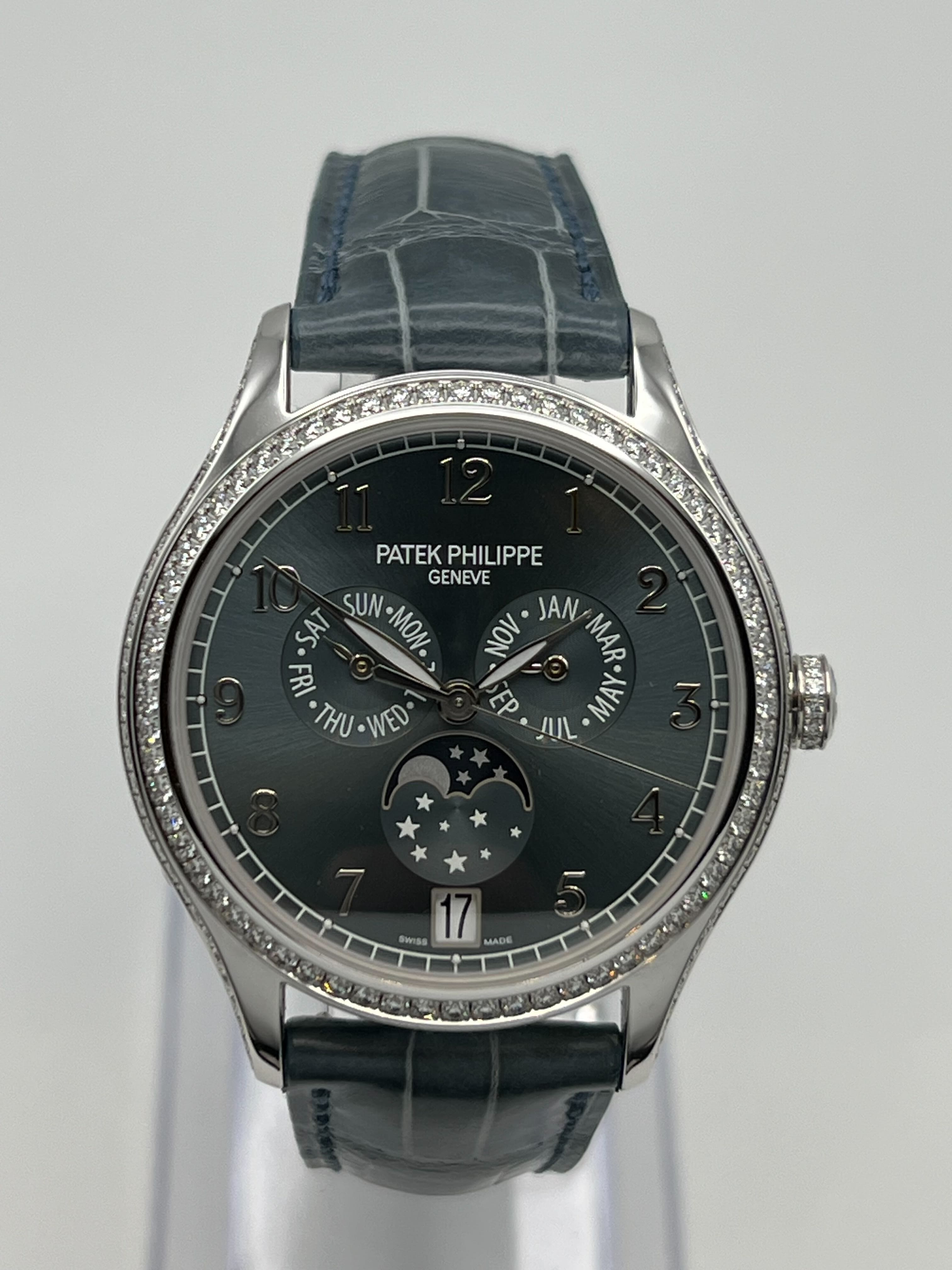 Patek Philippe Complications Annual Calendar White Gold Blue Dial 4947G-001 Wrist Aficionado