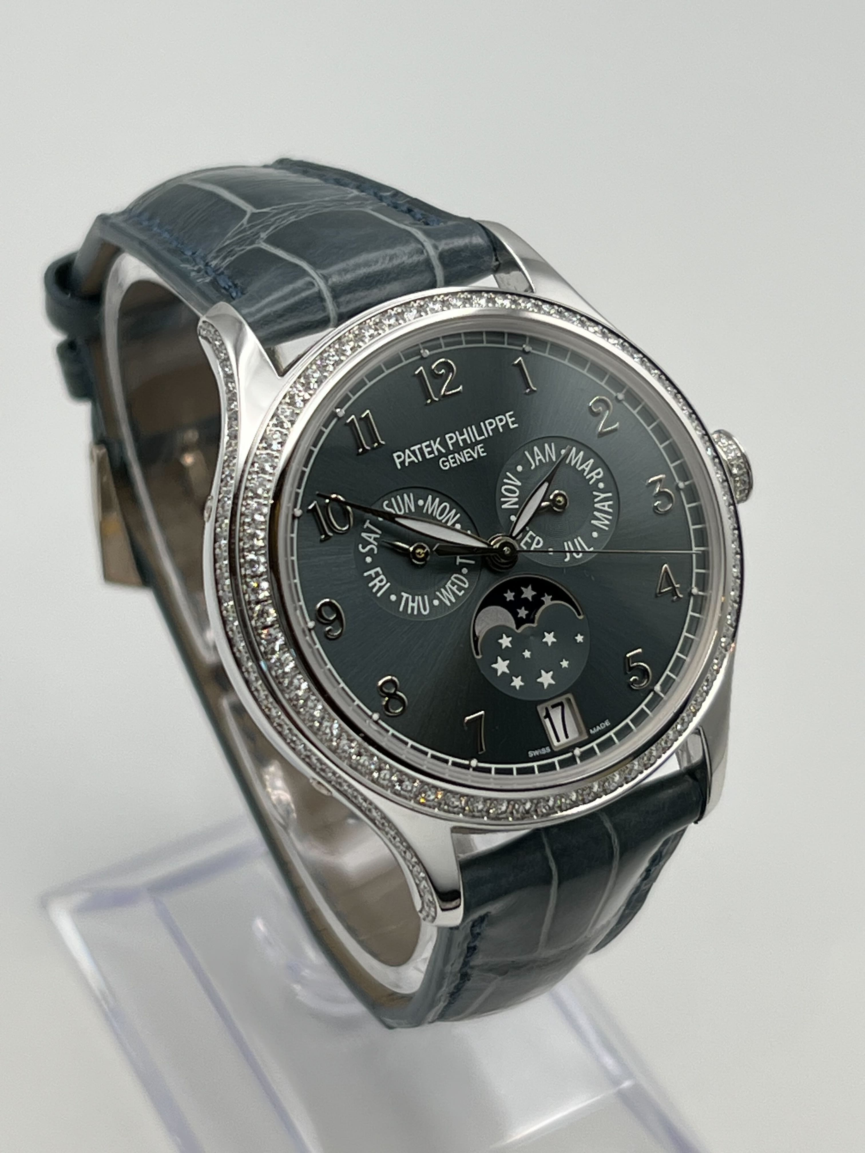 Patek Philippe Complications Annual Calendar White Gold Blue Dial 4947G-001 Wrist Aficionado