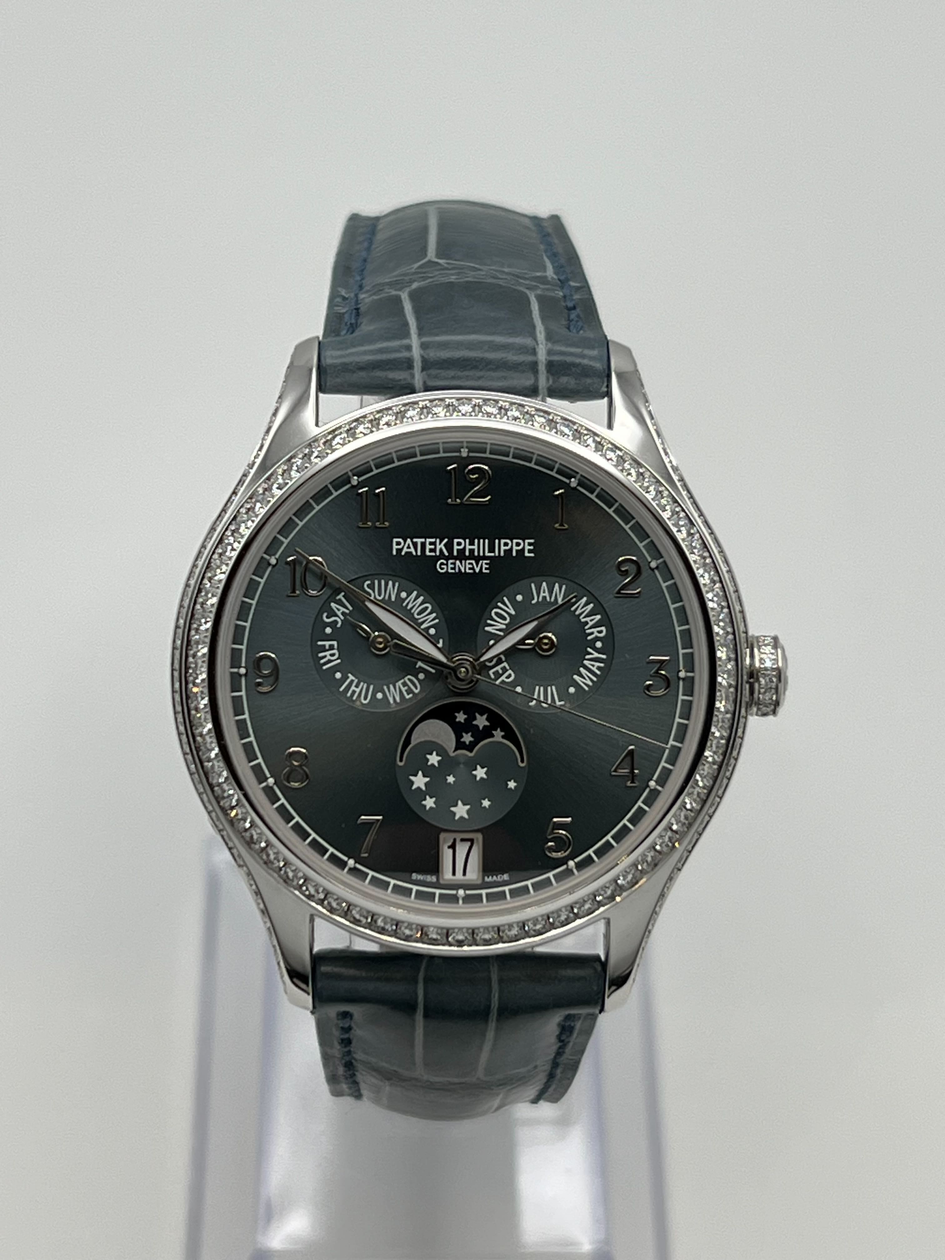 Patek Philippe Complications Annual Calendar White Gold Blue Dial 4947G-001 Wrist Aficionado