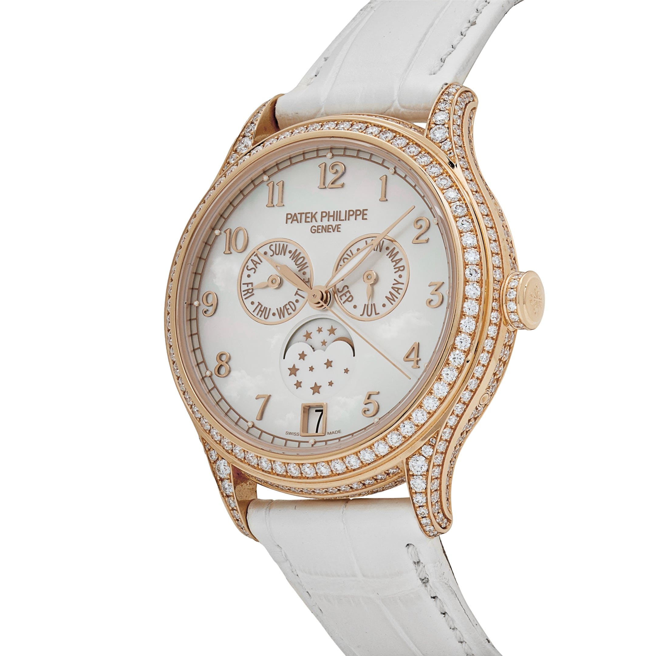 Patek Philippe Complications 4948R-001 Annual Calendar Moon Phases Rose Gold Mother-of-Pearl Dial Diamond Bezel (2022)