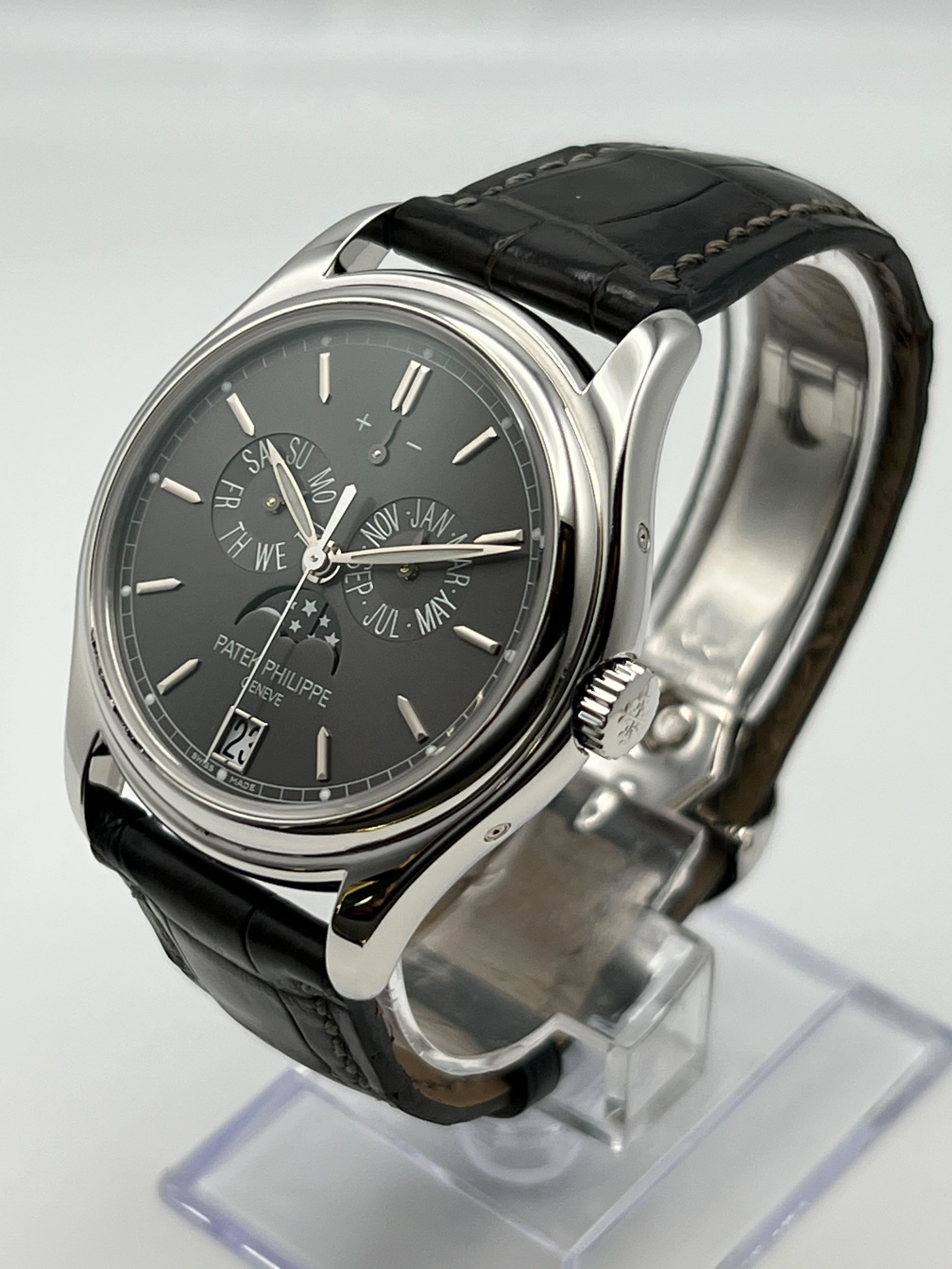 Patek Philippe Complications Annual Calendar Platinum Grey Dial 5146P-001 Wrist Aficionado
