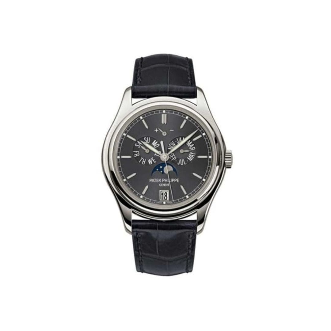 Patek Philippe Complications Annual Calendar Platinum Grey Dial 5146P-001 Wrist Aficionado