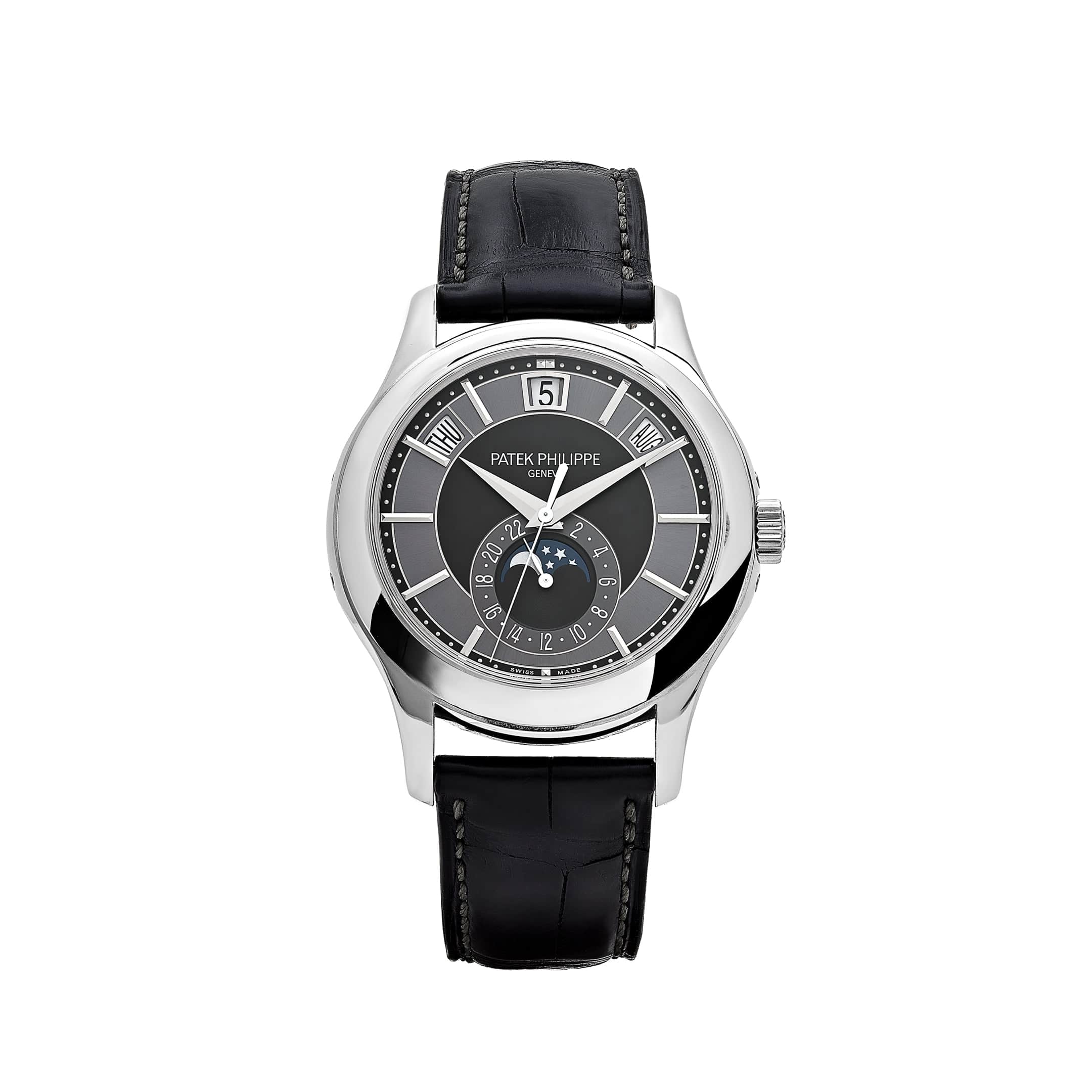 Patek Philippe Complications 5205G-010 Annual Calendar White Gold Black Dial