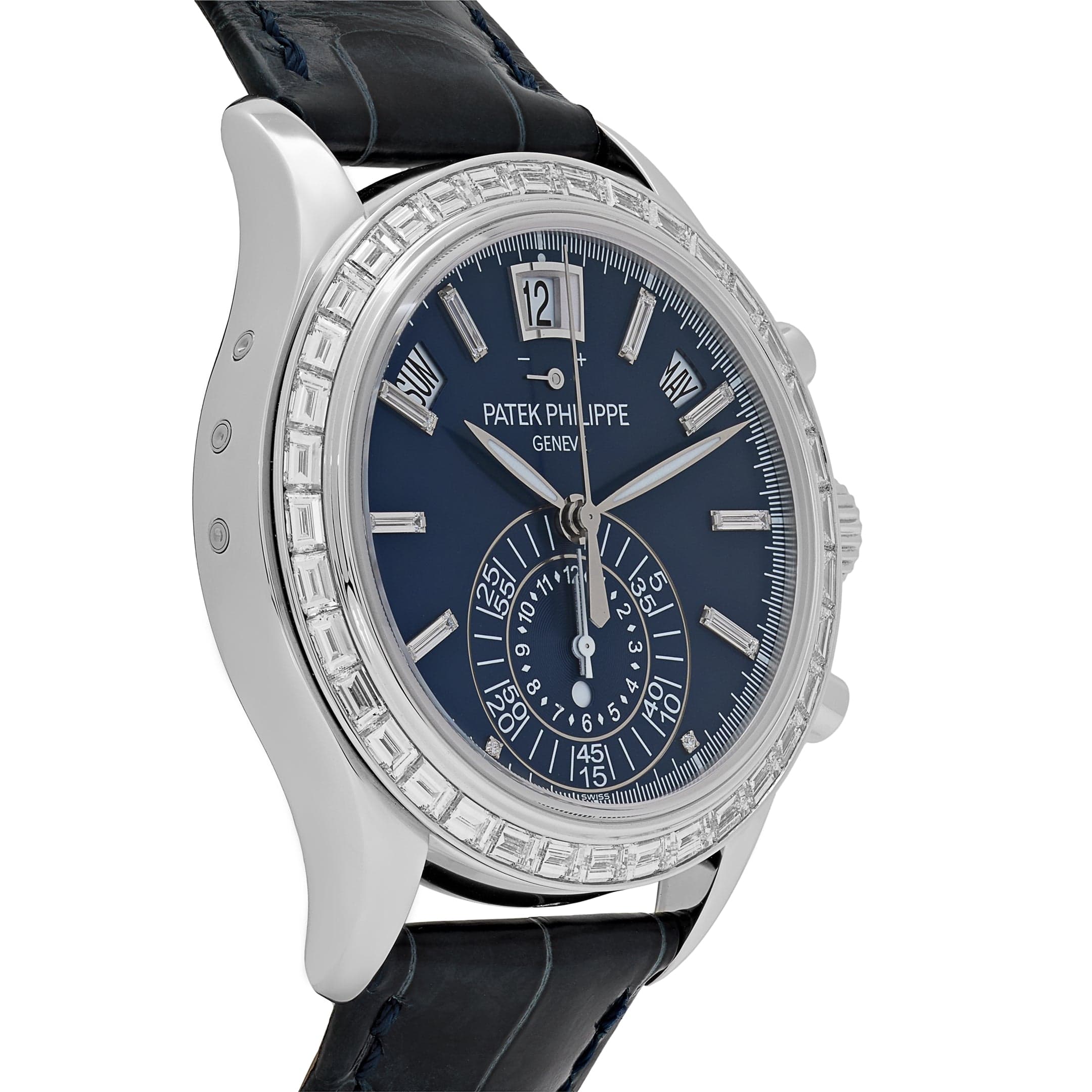 Patek Philippe Complications 5961P-001 Annual Calendar Platinum Baguette Blue Dial