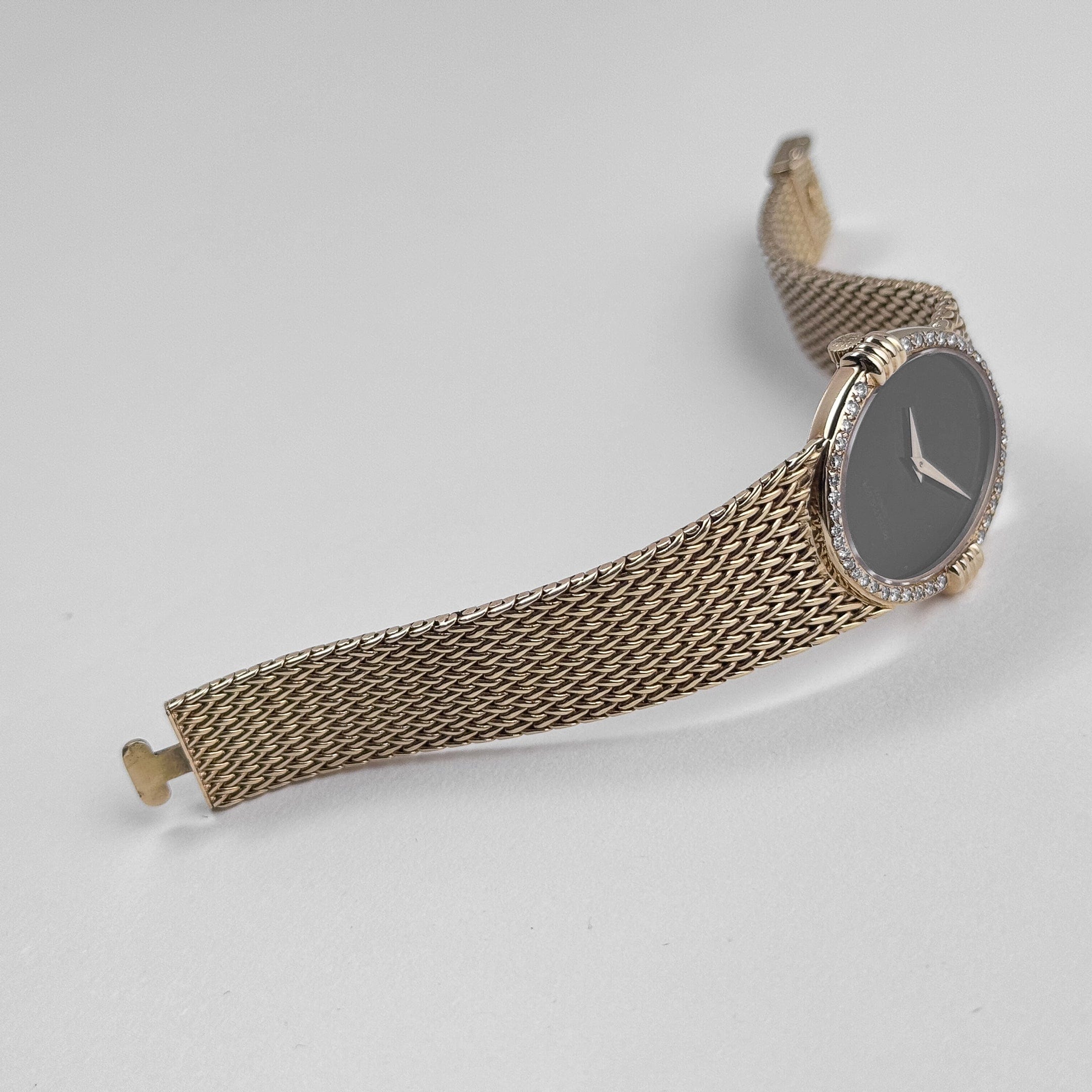 Patek Philippe Ellipse Vintage Yellow Gold Black Onyx Dial Diamond Bezel