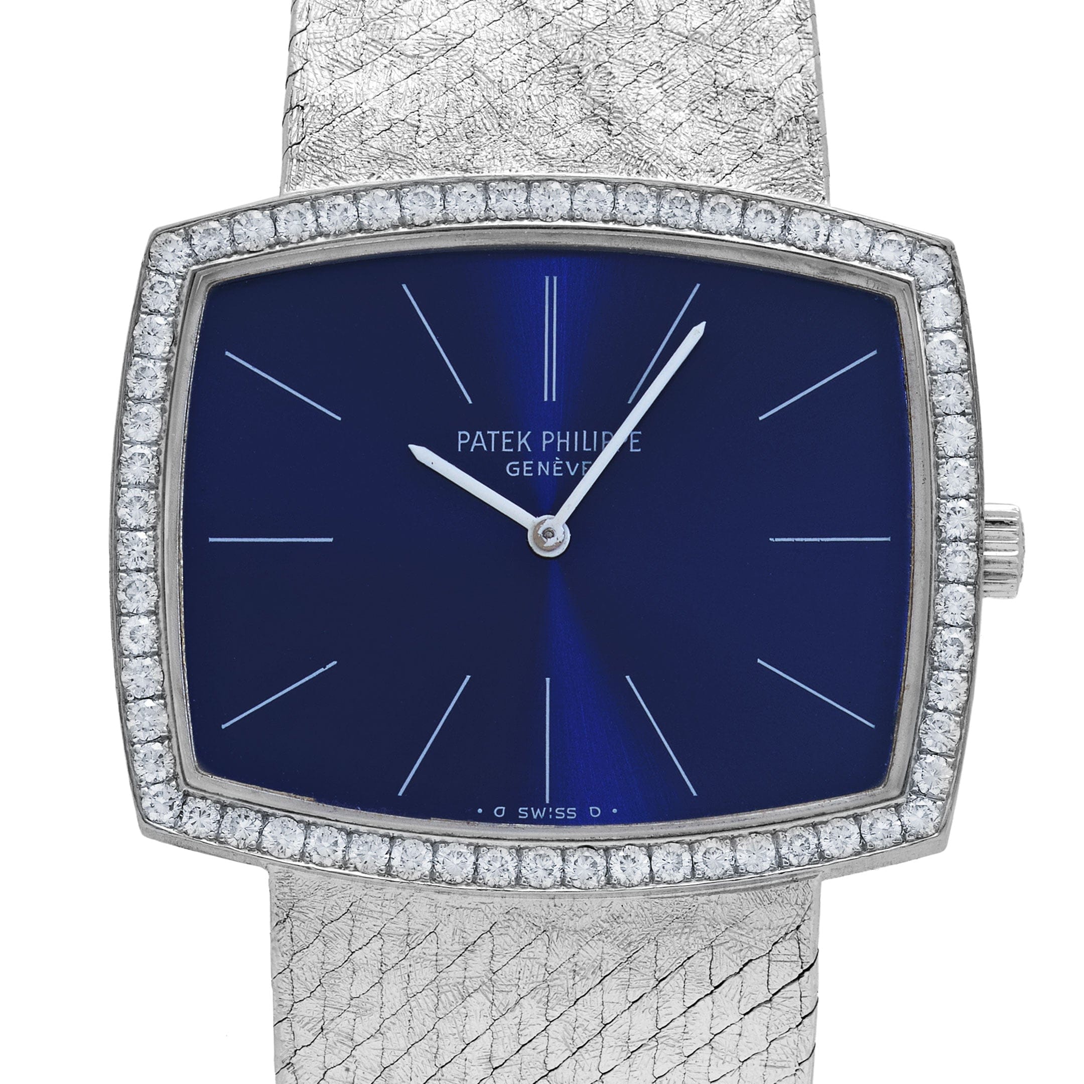 Patek Philippe Gondolo 3528/2 White Gold Blue Dial Diamond Bezel