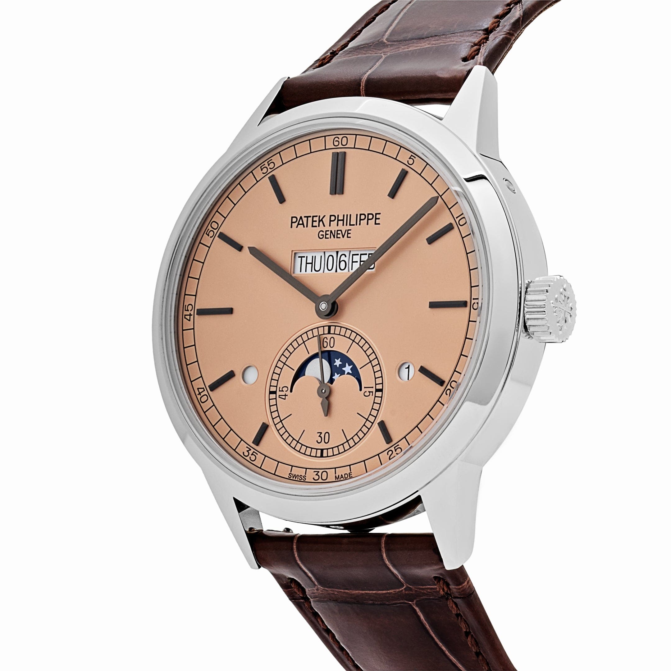 Patek Philippe Grand Complications 5236P-010 In-Line Perpetual Calendar Platinum Salmon Dial(2024)