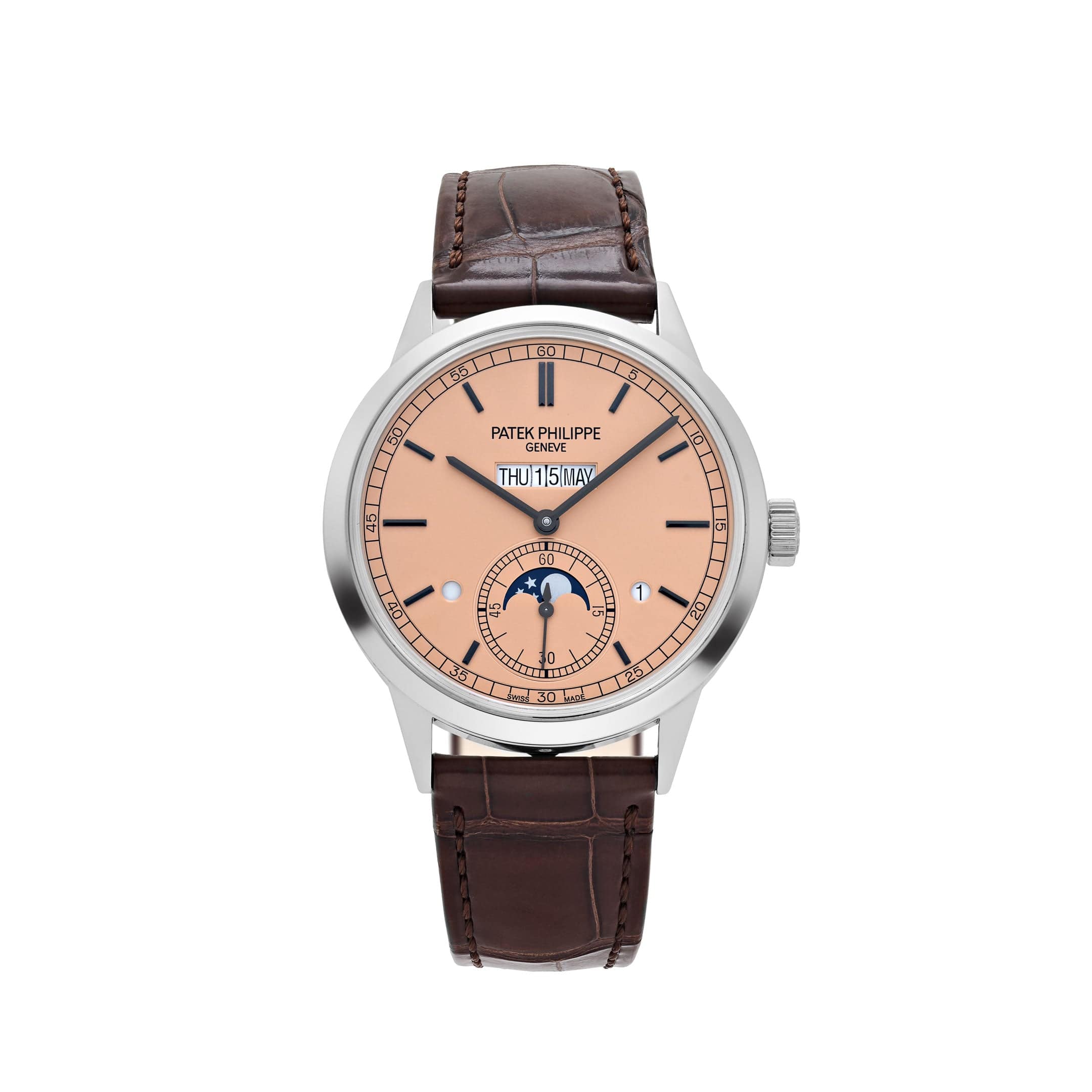 Patek Philippe Grand Complications 5236P-010 In-Line Perpetual Calendar Platinum Salmon Dial (2024)