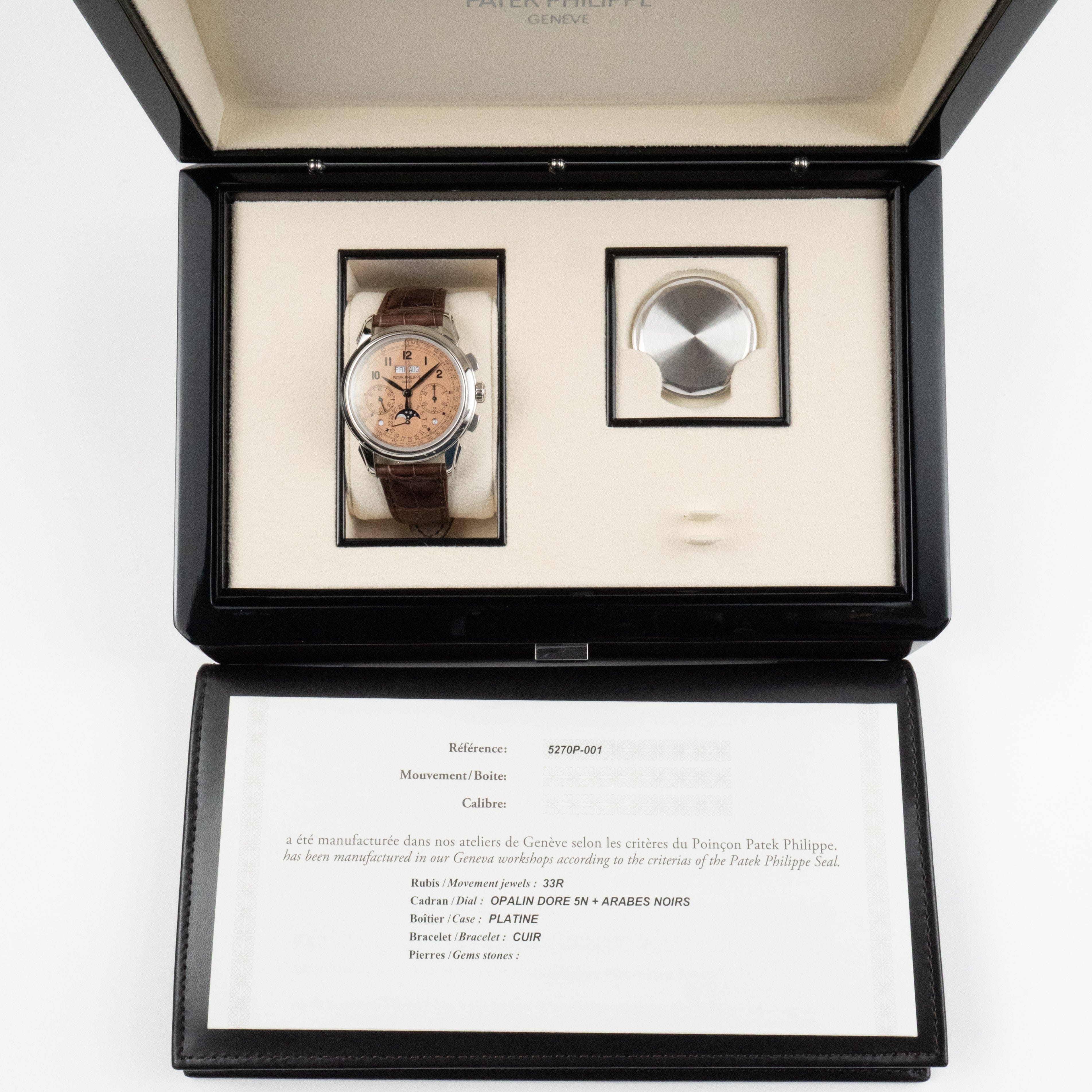 Patek Philippe Grand Complications 5270P-001 Perpetual Calendar Chronograph Platinum Salmon Dial (2019)