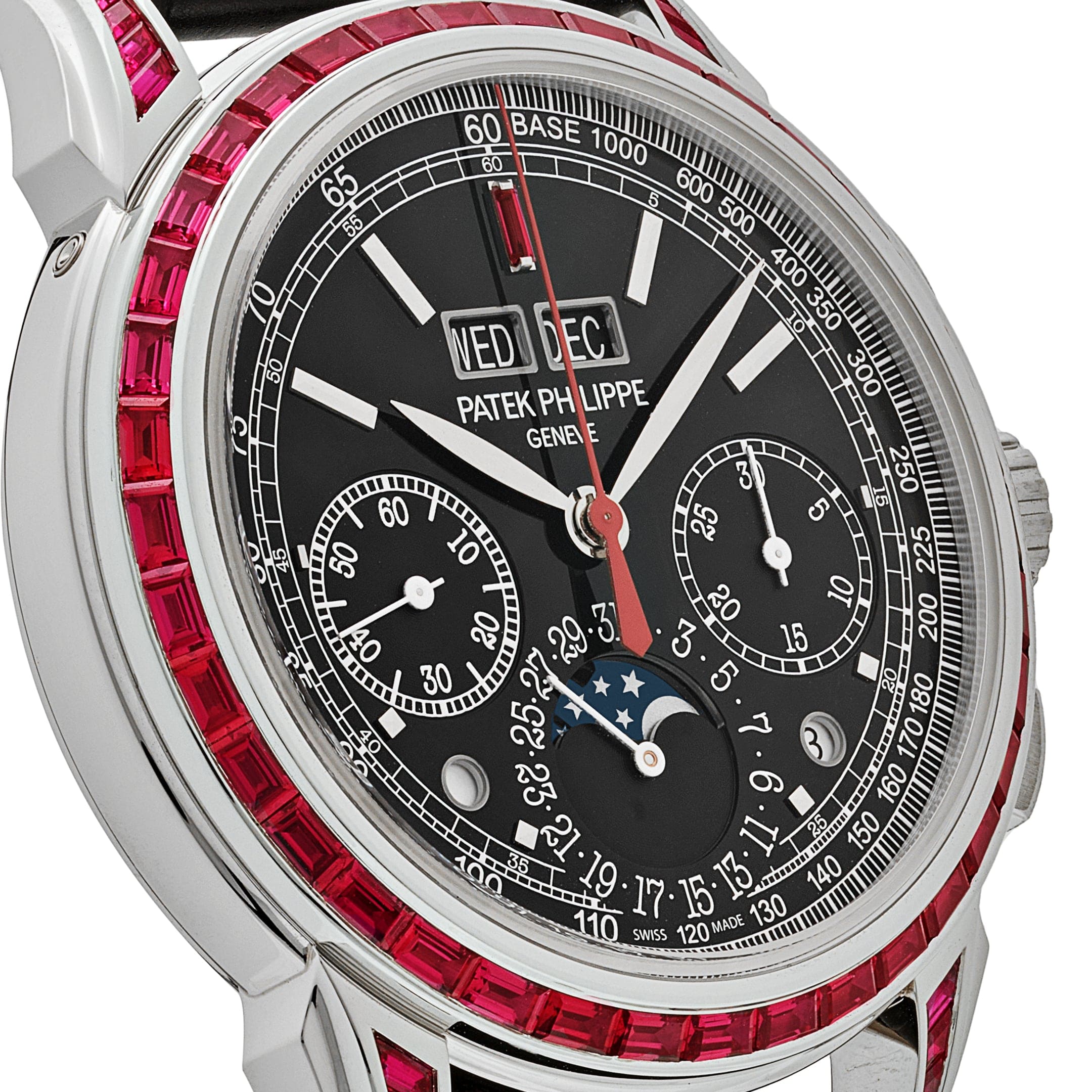 Patek Philippe Grand Complications 5271-12P-001 Perpetual Calendar Platinum Black Dial Ruby Bezel