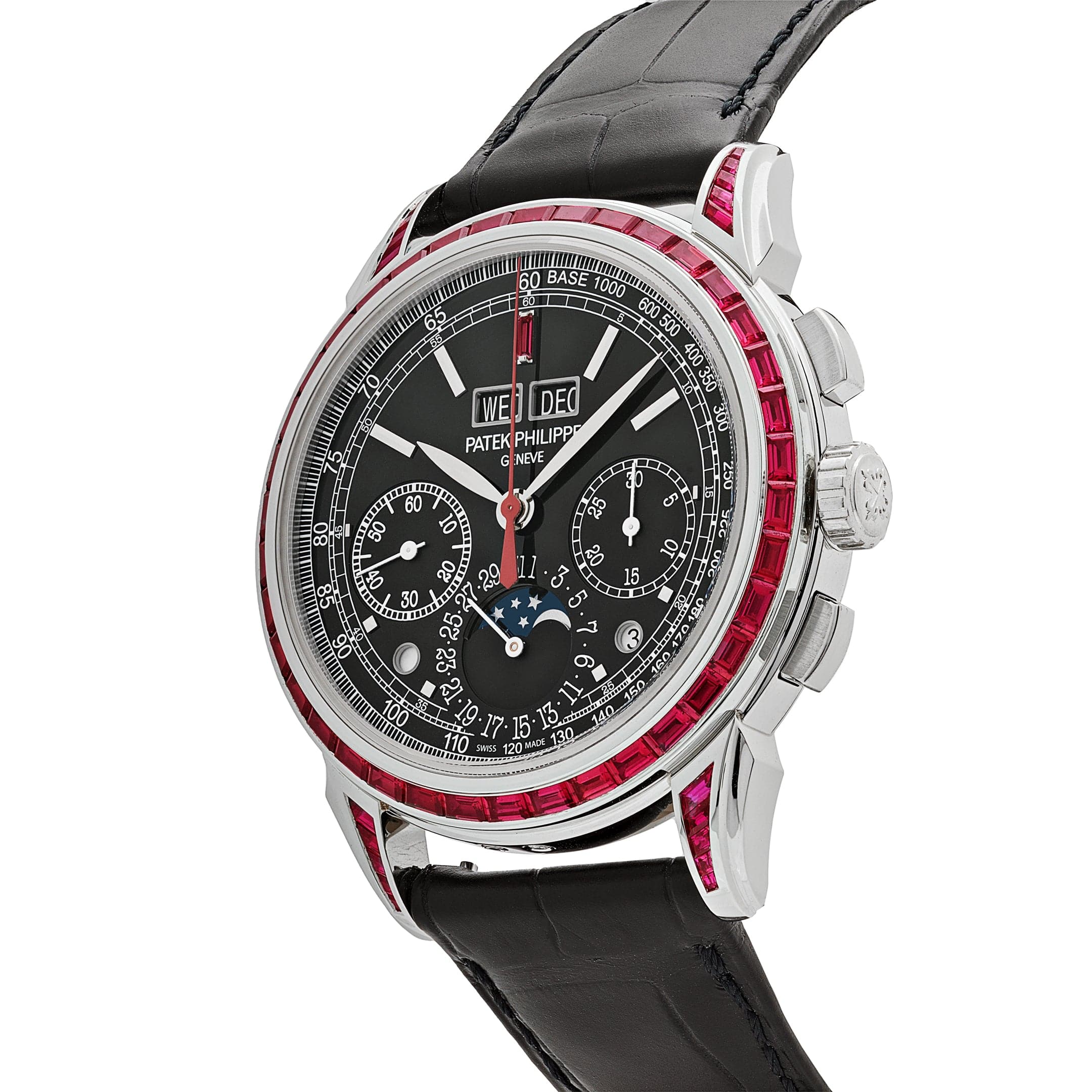 Patek Philippe Grand Complications 5271-12P-001 Perpetual Calendar Platinum Black Dial Ruby Bezel