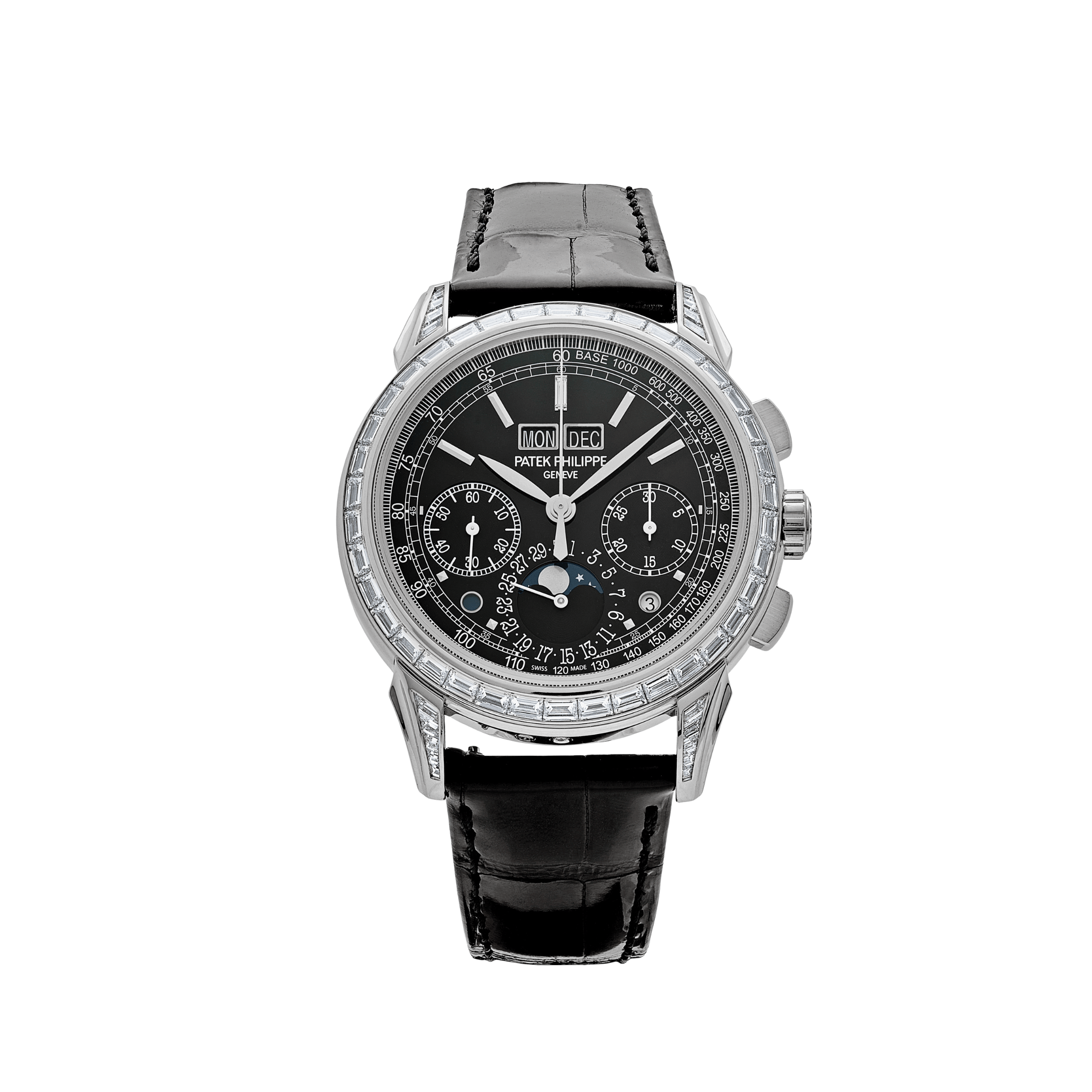 Patek Philippe Grand Complications 5271P-001 Perpetual Calendar Platinum Black Dial Baguette Bezel