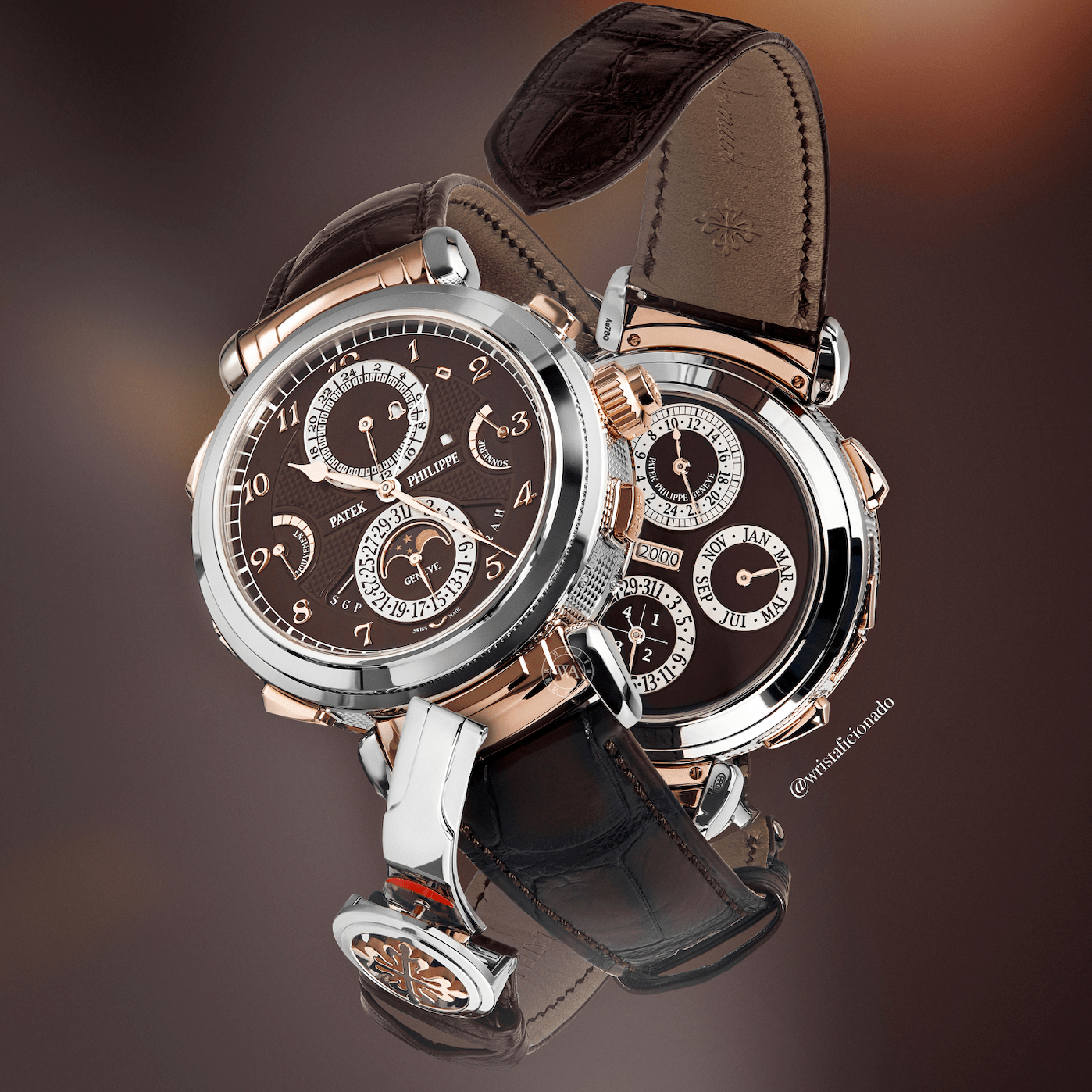 Patek Philippe Grandmaster Chime 6300GR-001 White Gold Rose Gold Brown Dial