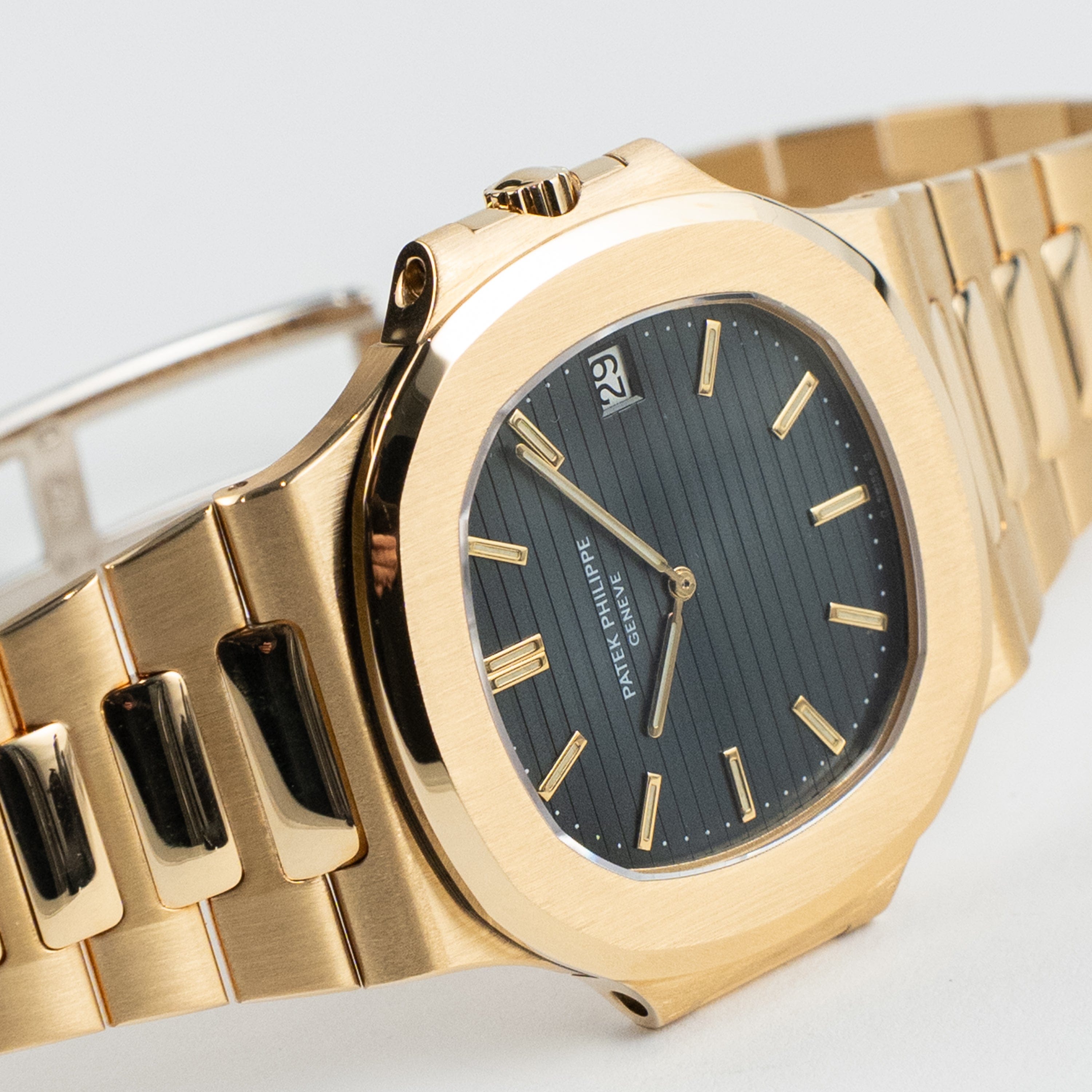 Patek Philippe Nautilus 3700/11J Vintage Yellow Gold Black Ribbed Dial